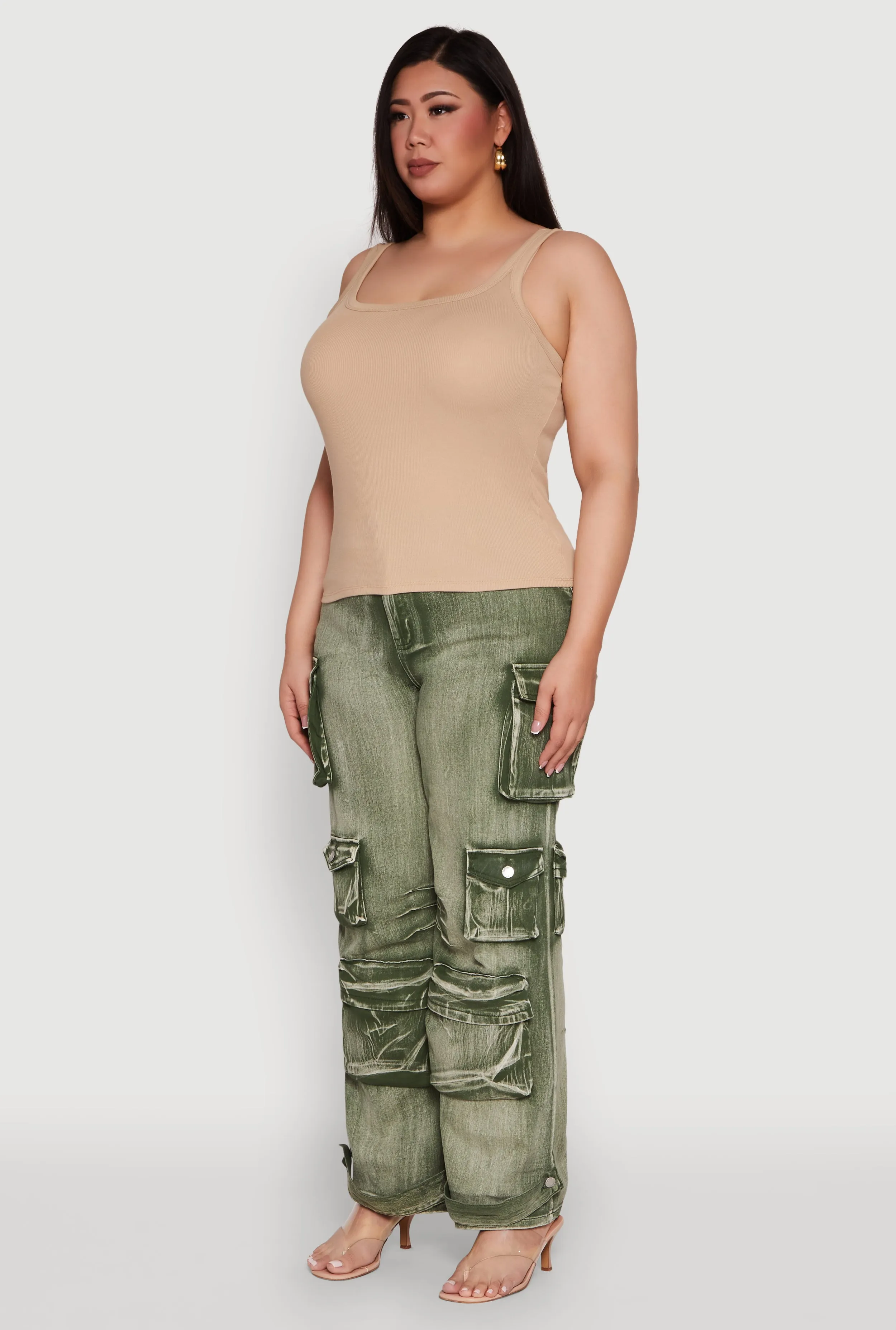 Plus Size Rib Knit Basic Tank Top sold by Rainbow product image thumbnail 5