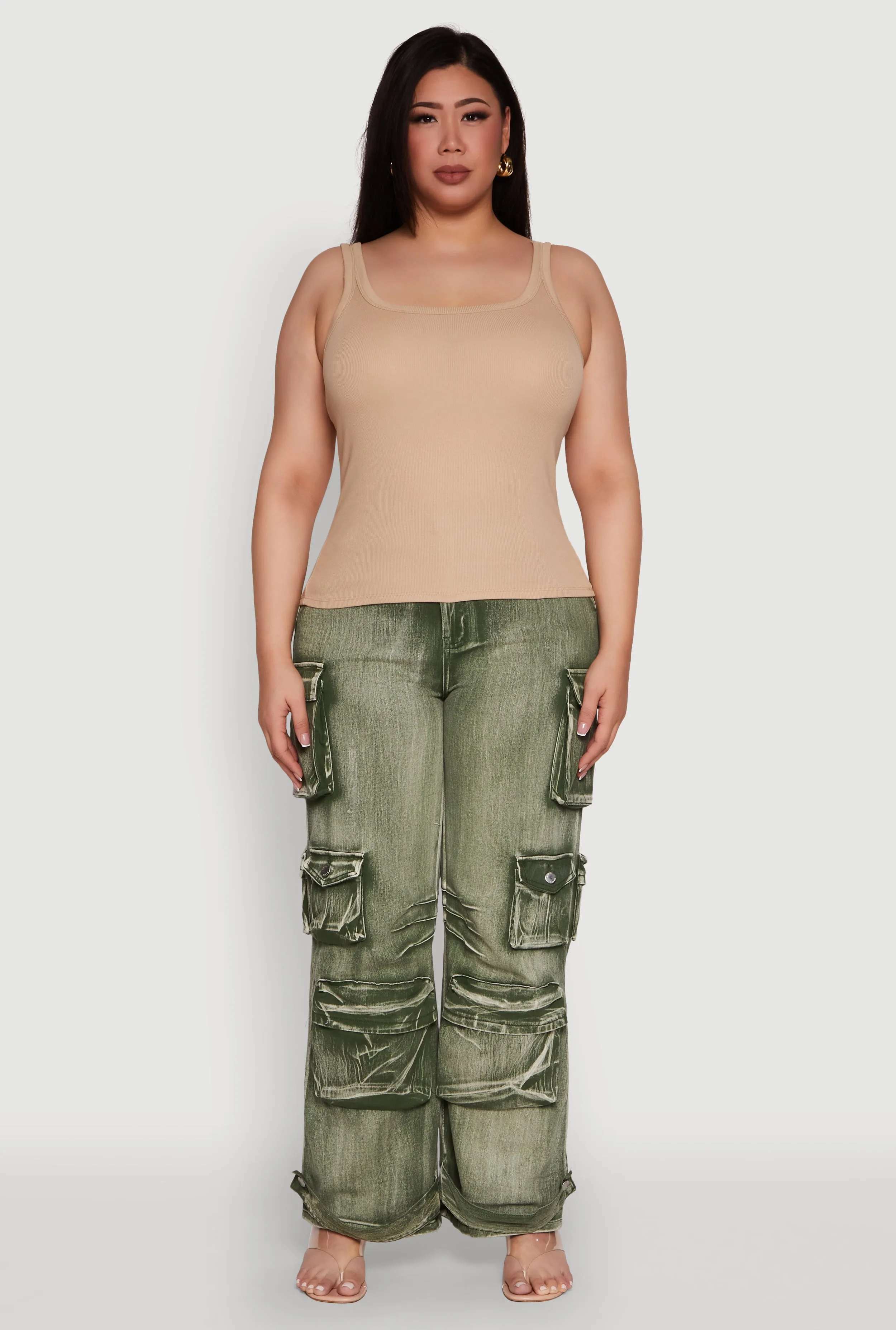 Plus Size Rib Knit Basic Tank Top sold by Rainbow product image thumbnail 3