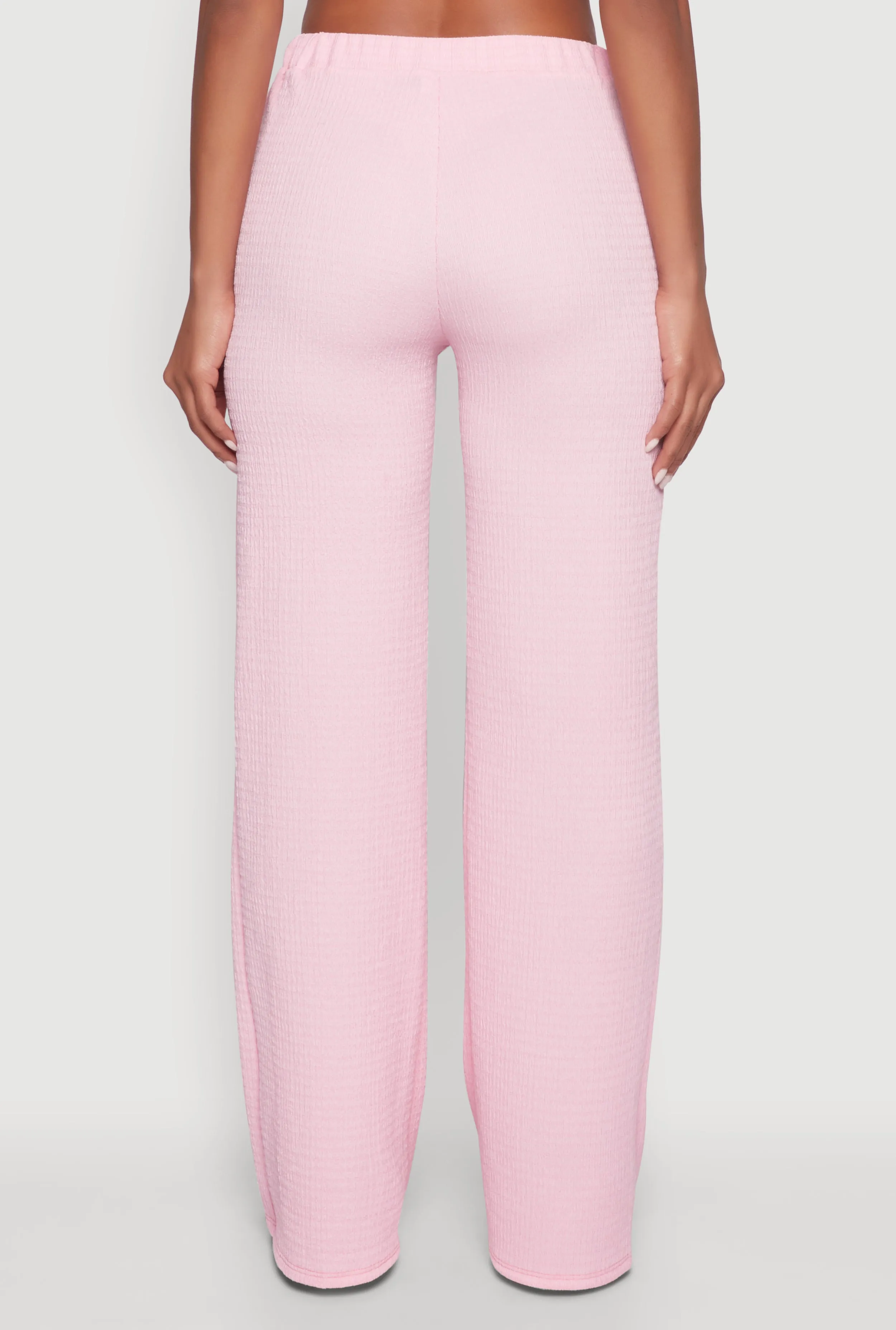 Casual Textured Knit Straight Leg Pants with Faux Drawstring sold by Rainbow product image thumbnail 5