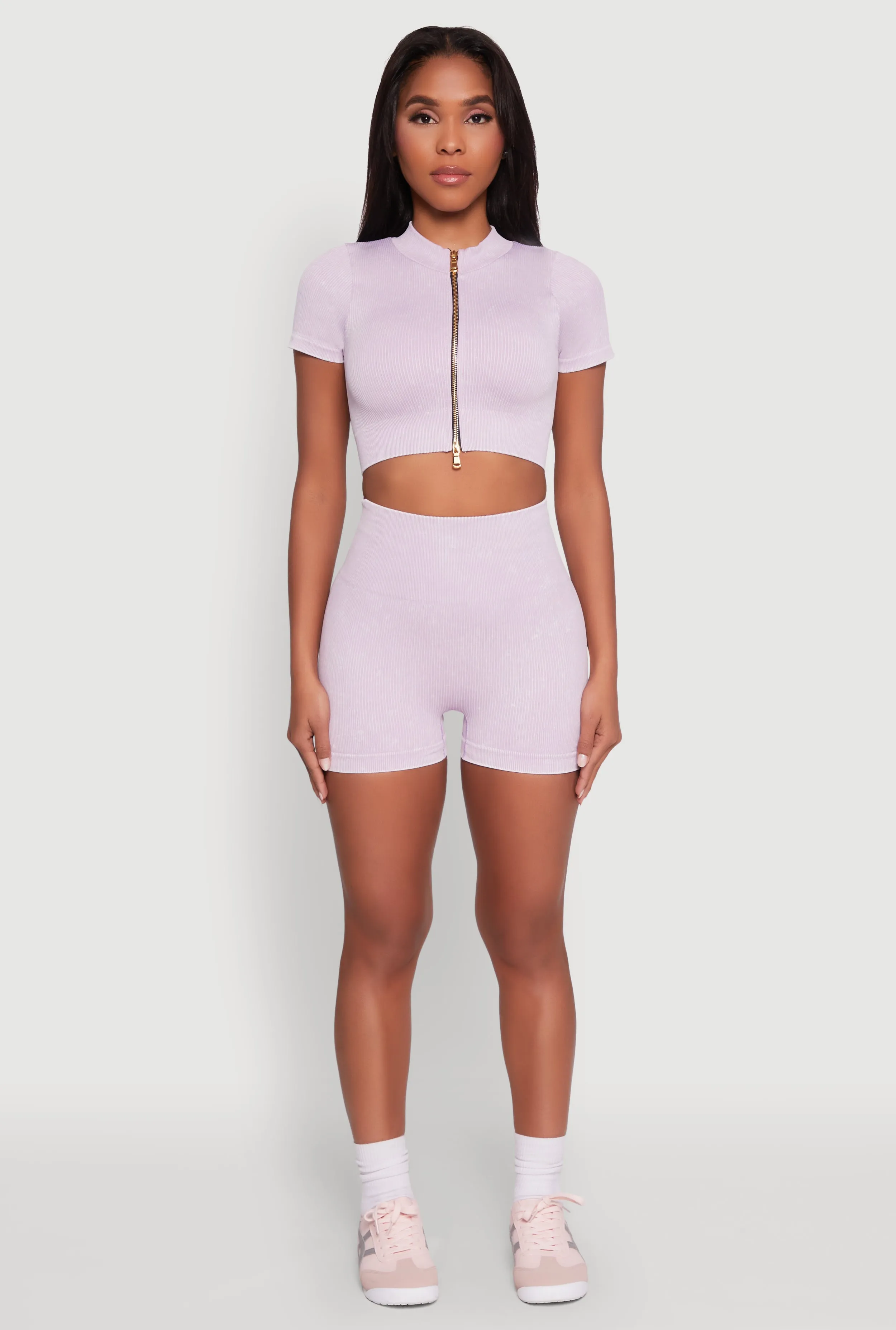 Daisy Seamless Double Zip Front Crop Top sold by Rainbow product image thumbnail 3