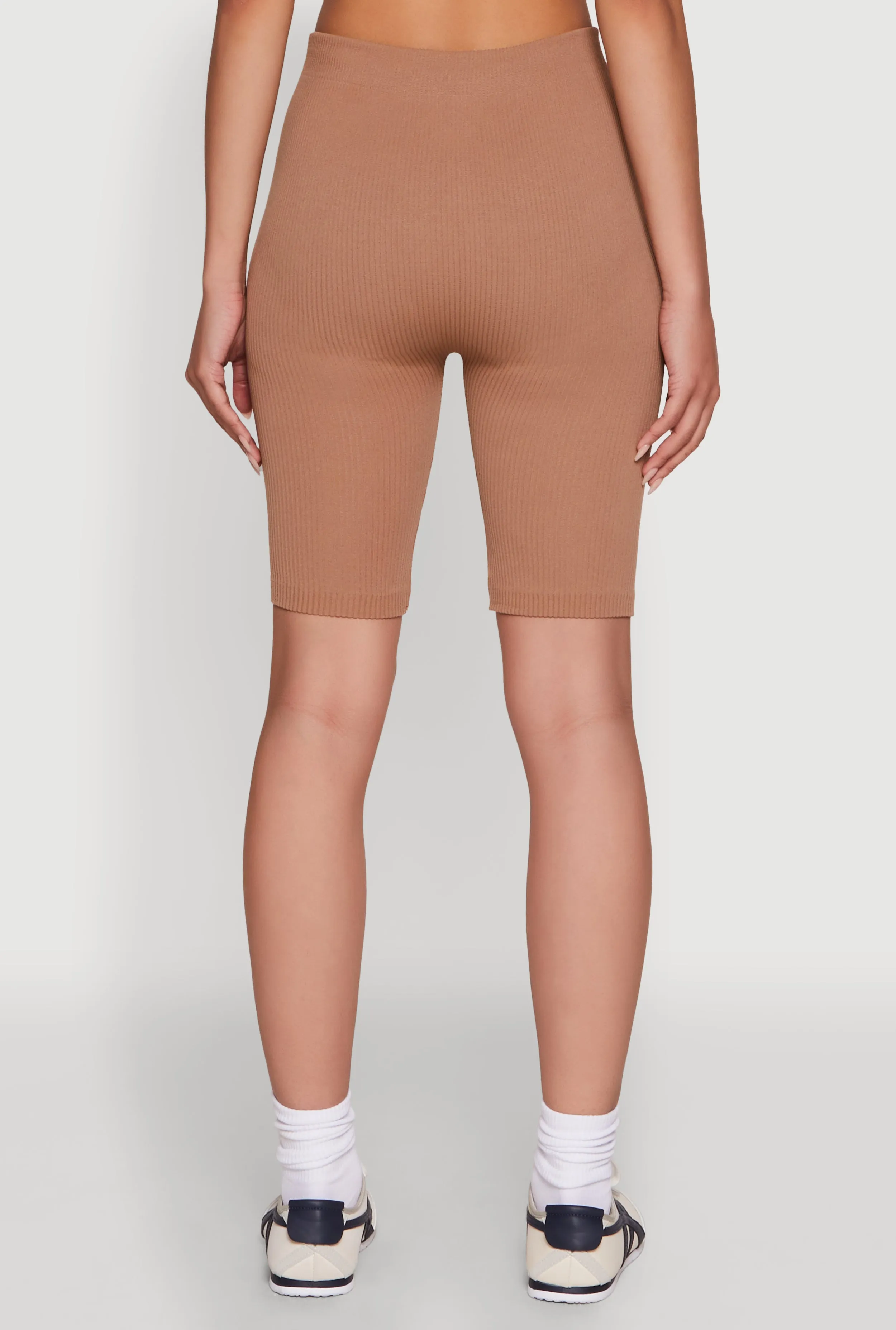 Seamless High Waisted Ribbed Knit Bike Shorts sold by Rainbow product image thumbnail 5