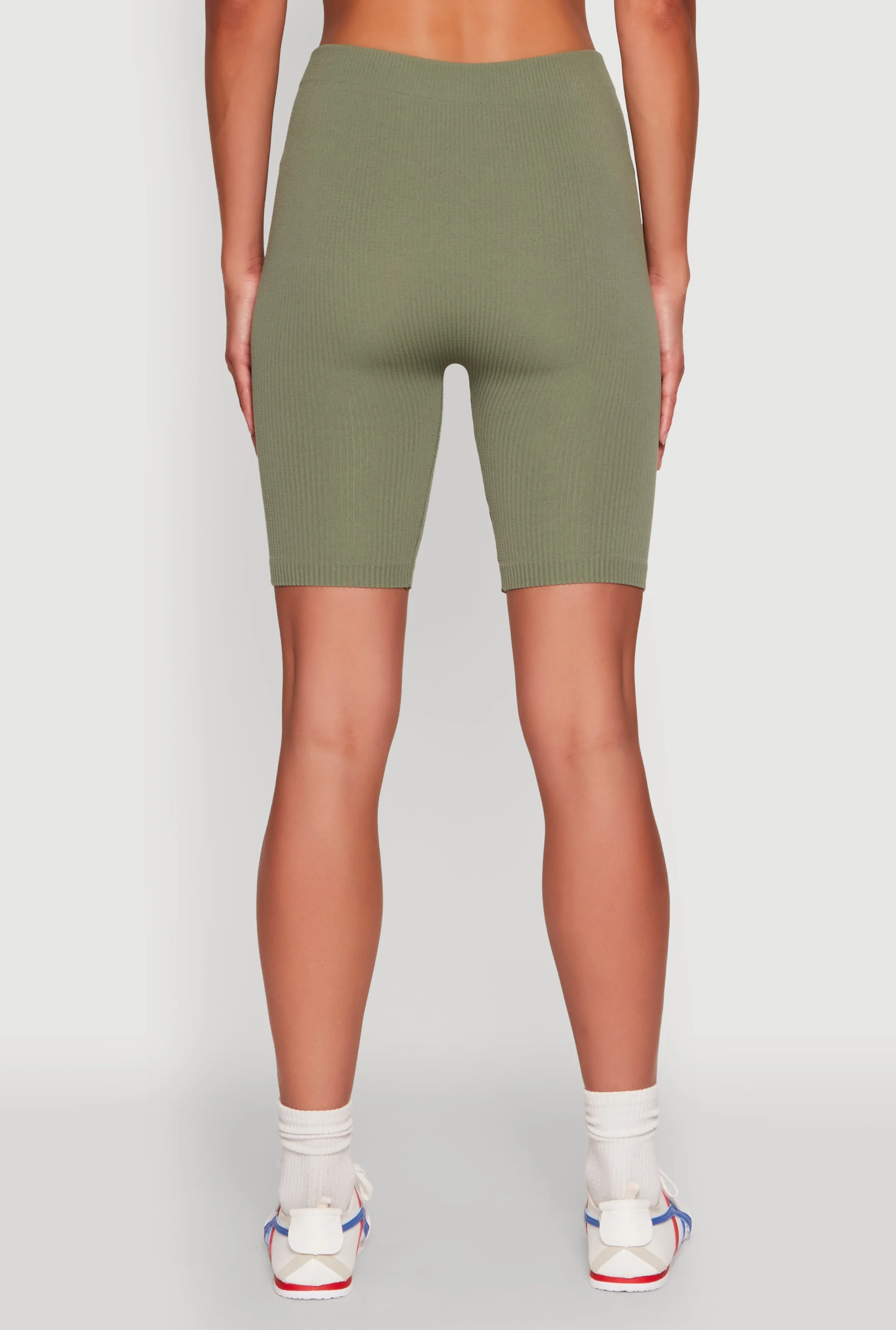 Seamless High Waisted Ribbed Knit Bike Shorts sold by Rainbow product image thumbnail 5