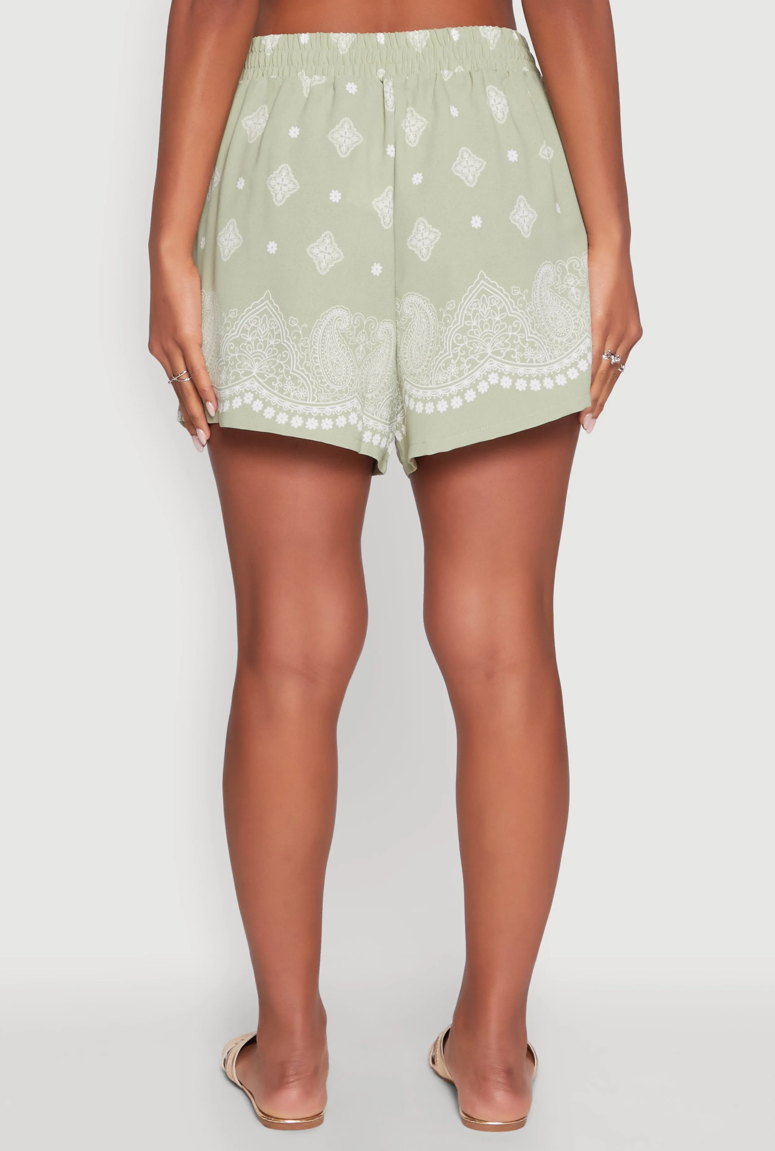 Crepe Knit Bandana Print Shorts sold by Rainbow product image thumbnail 5