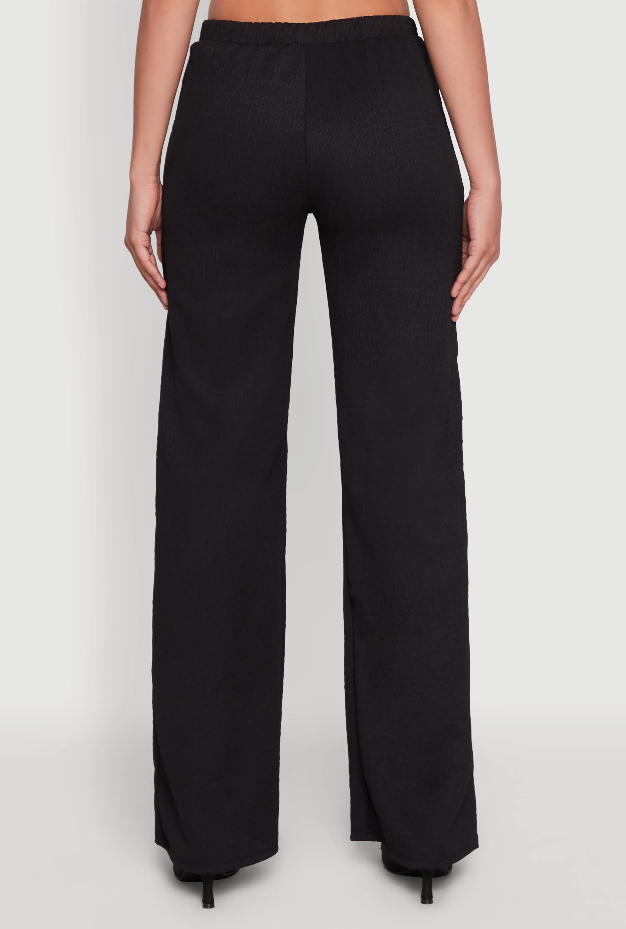 Casual Textured Knit Straight Leg Pants with Faux Drawstring sold by Rainbow product image thumbnail 5