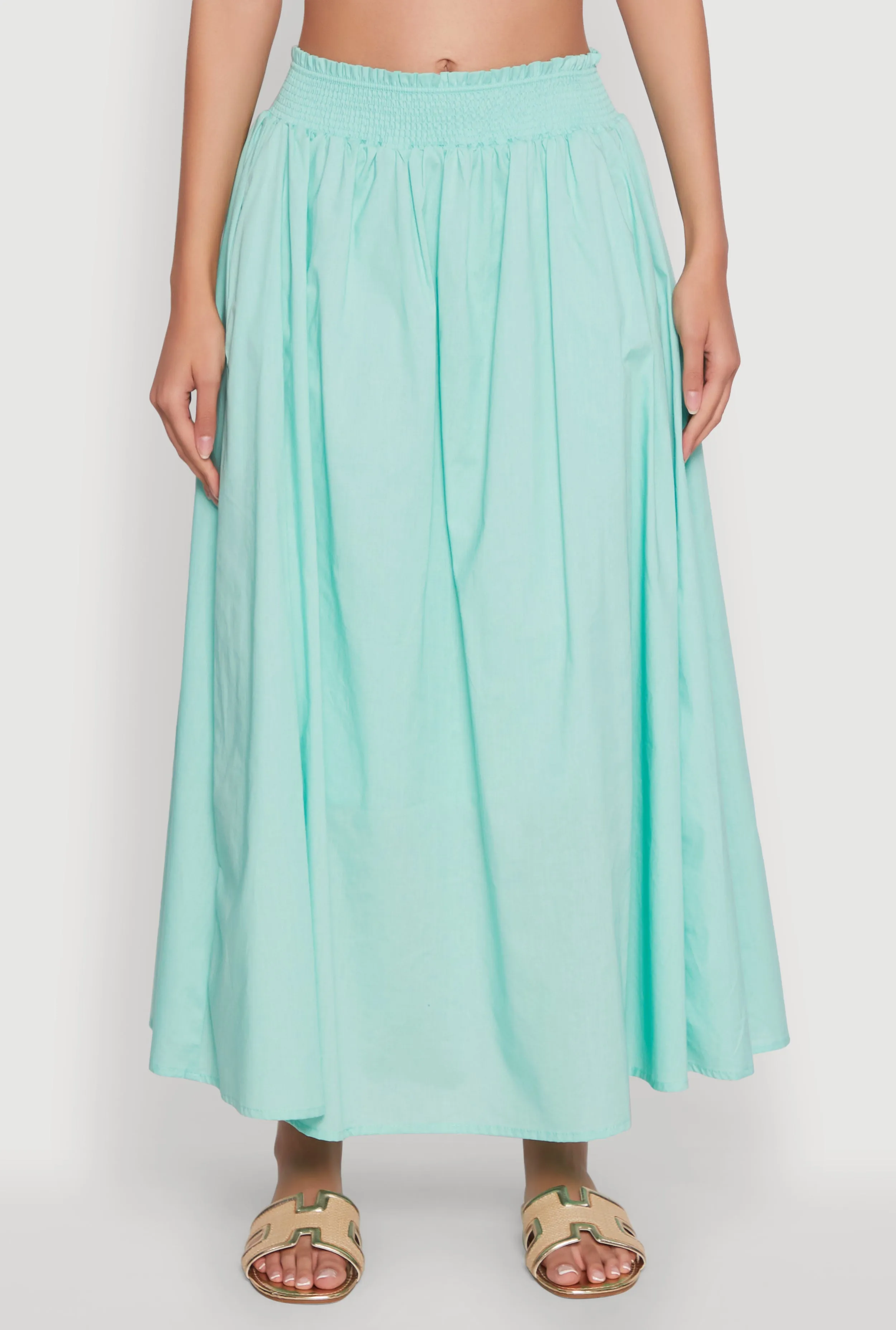 Chic Maxi Circle Skirt with Smocked Waist sold by Rainbow product image thumbnail 3