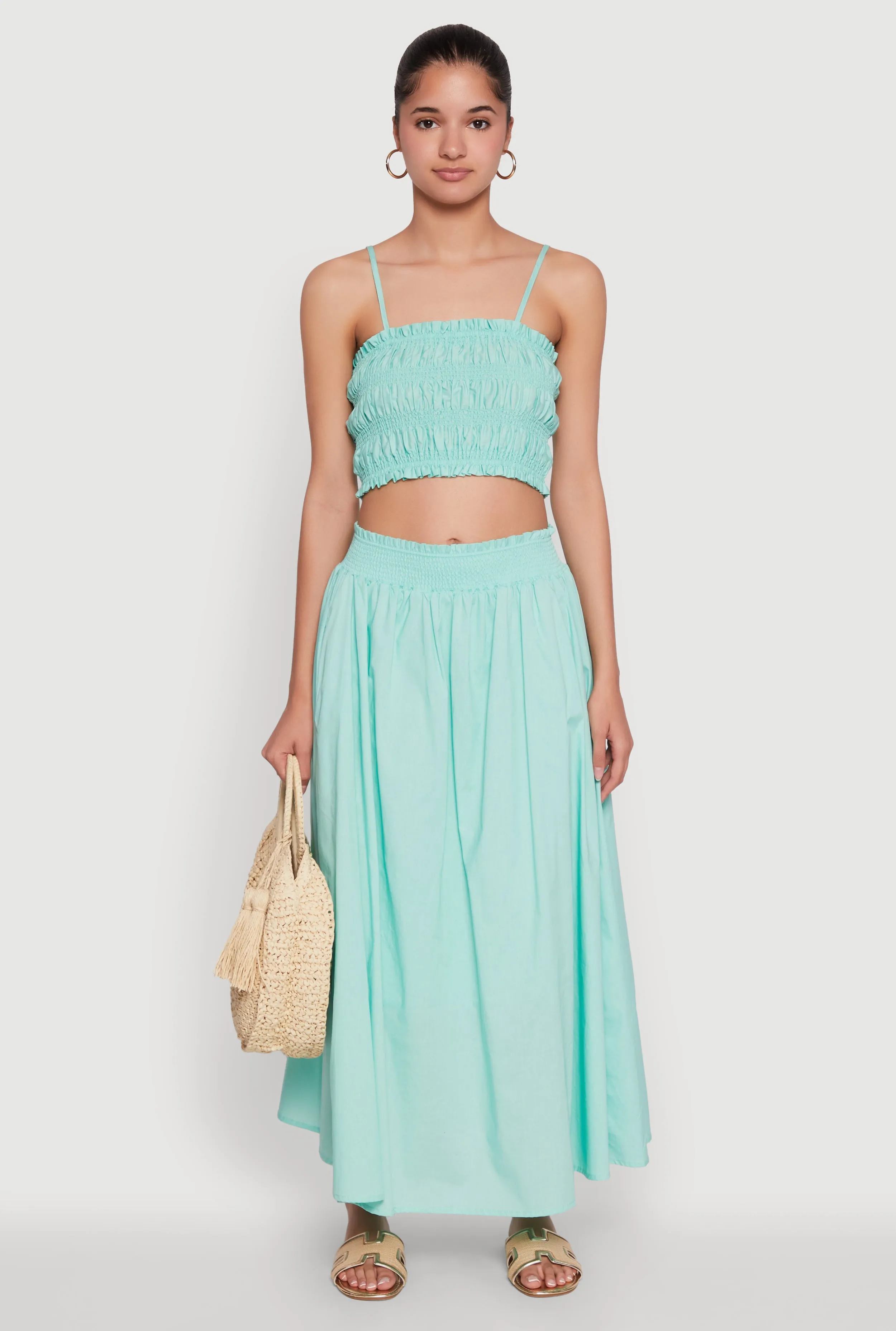 Chic Maxi Circle Skirt with Smocked Waist sold by Rainbow product image thumbnail 2