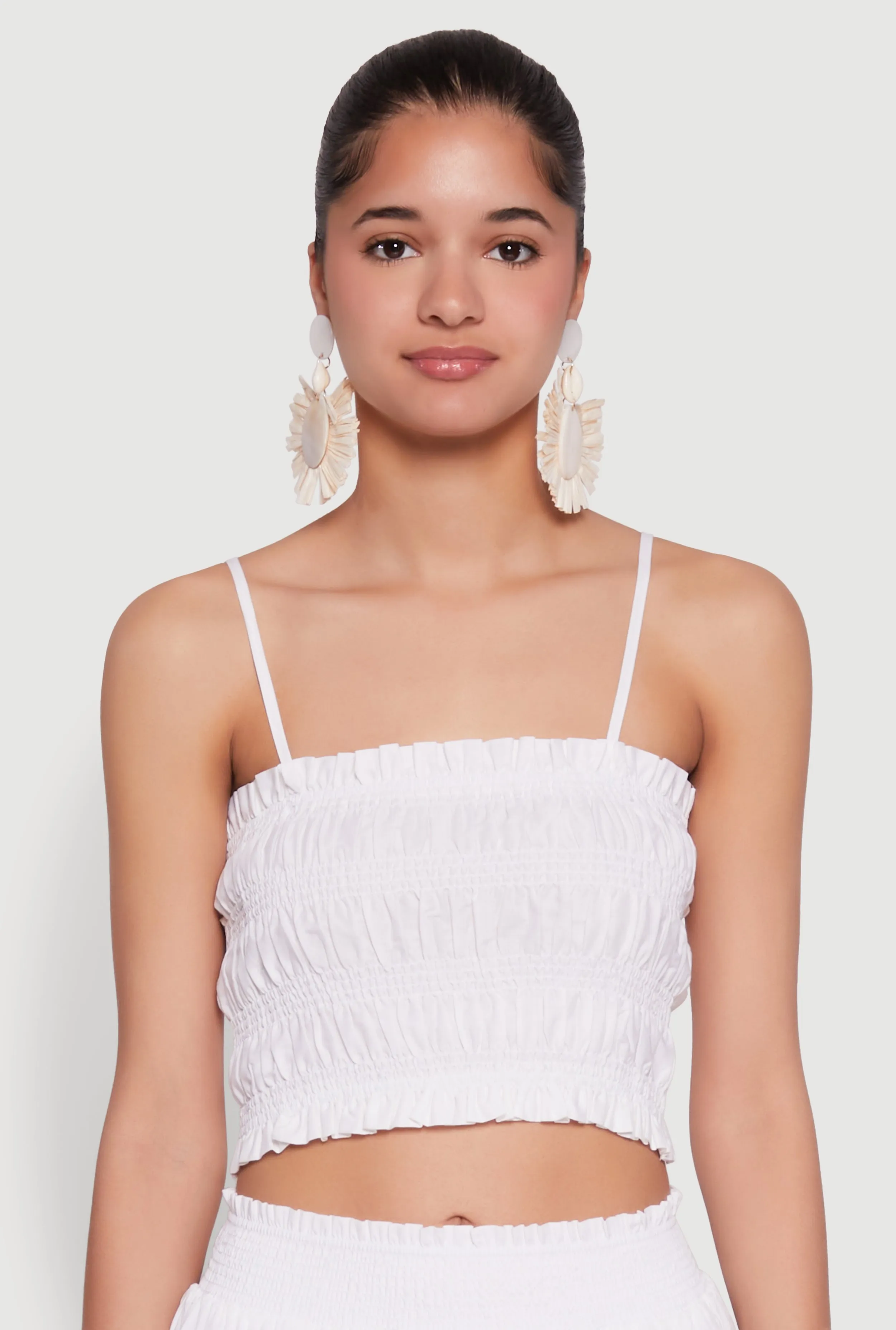 Chic Sleeveless Cami Top with Square Neck and Cropped Hem sold by Rainbow