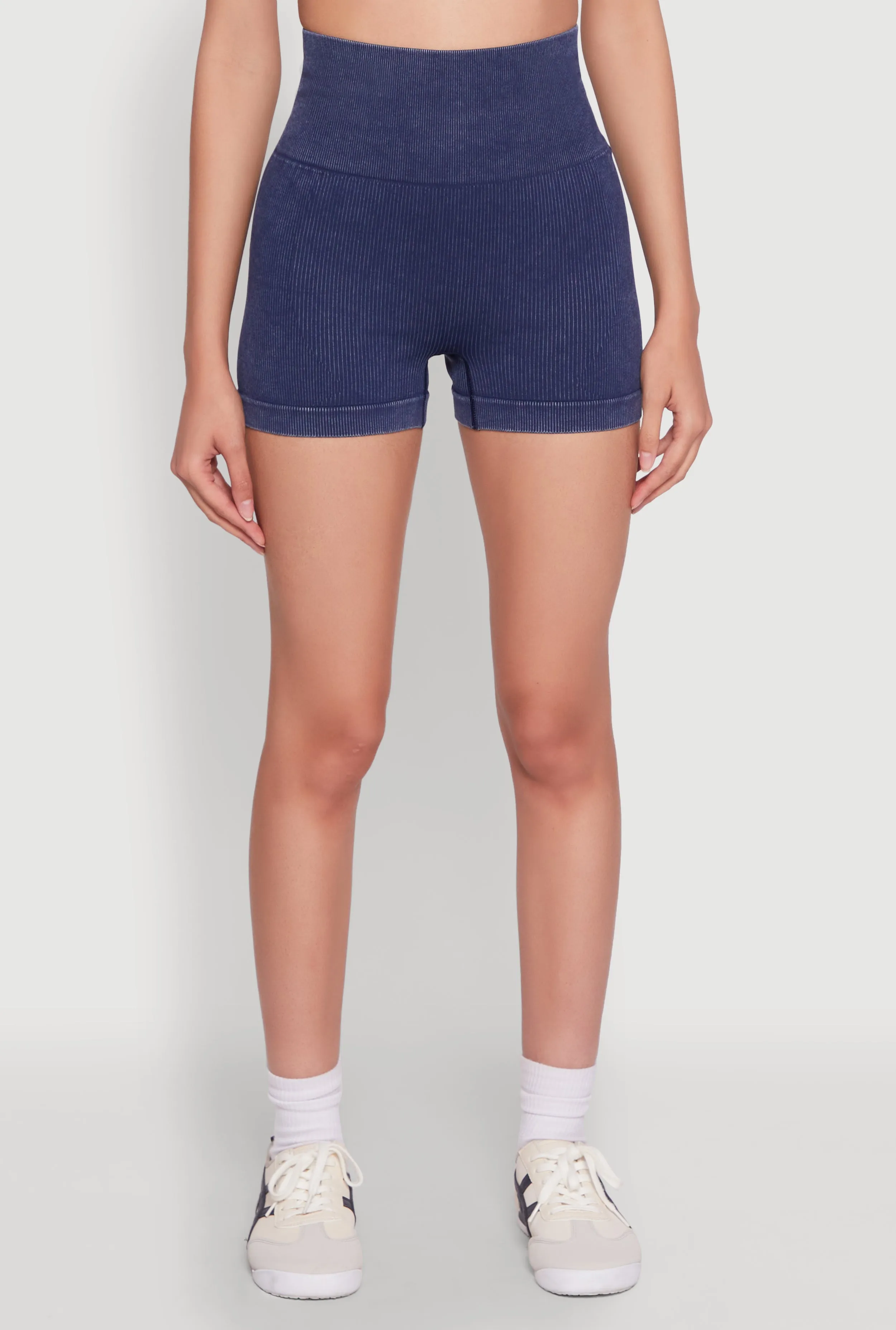 High Waisted Mineral Wash Seamless Bike Shorts sold by Rainbow product image thumbnail 3