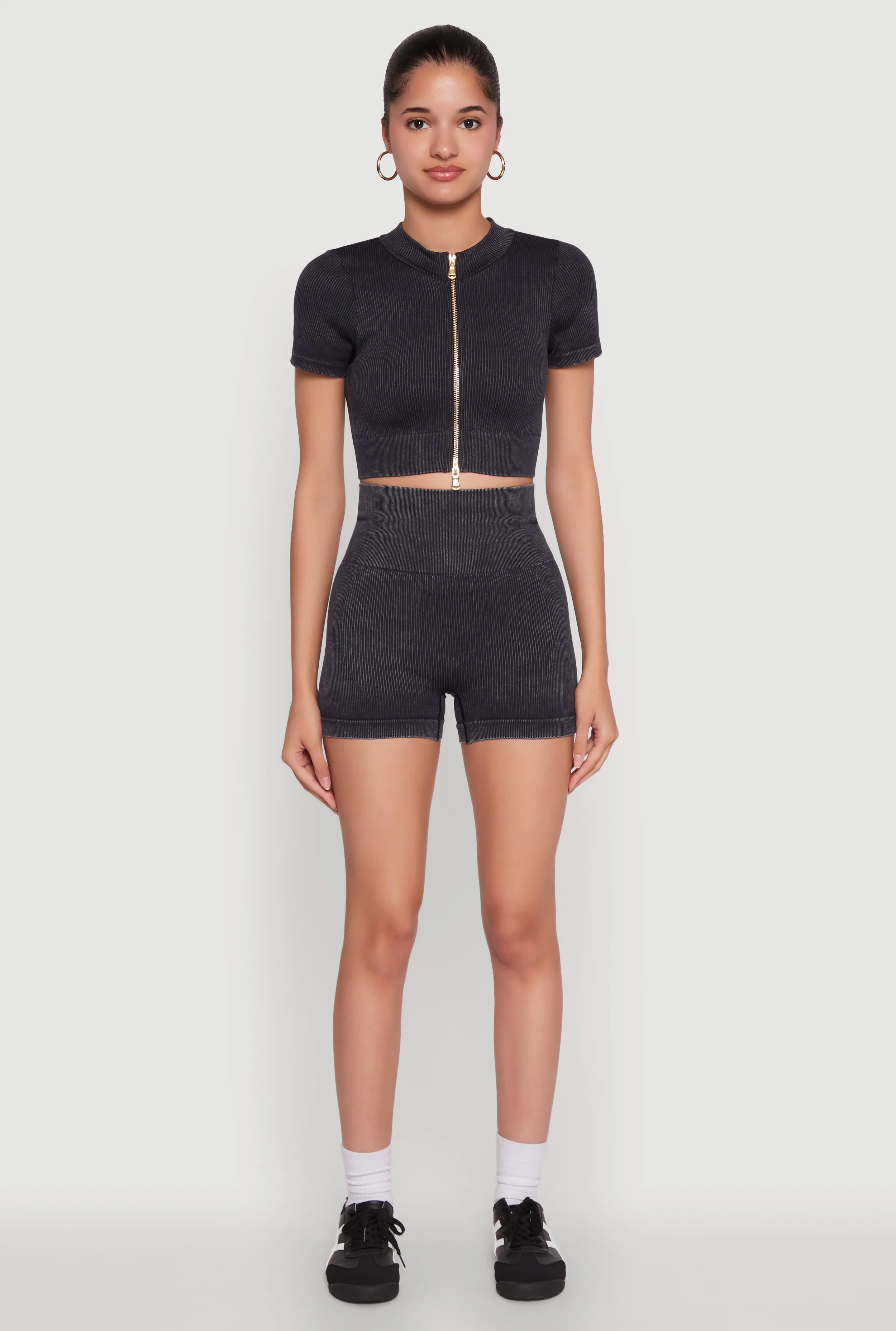 High Waisted Mineral Wash Seamless Bike Shorts sold by Rainbow