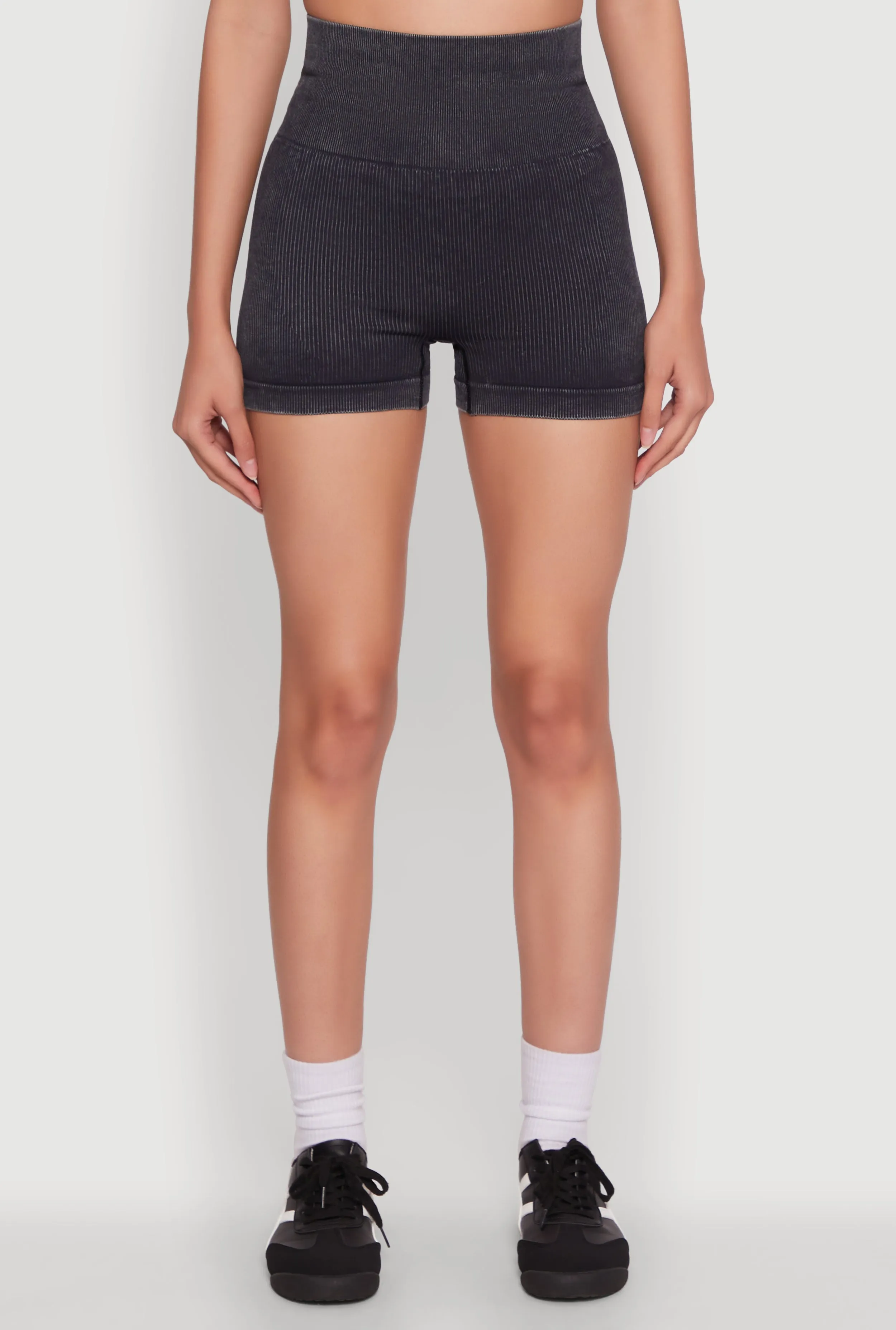 High Waisted Mineral Wash Seamless Bike Shorts sold by Rainbow product image thumbnail 3