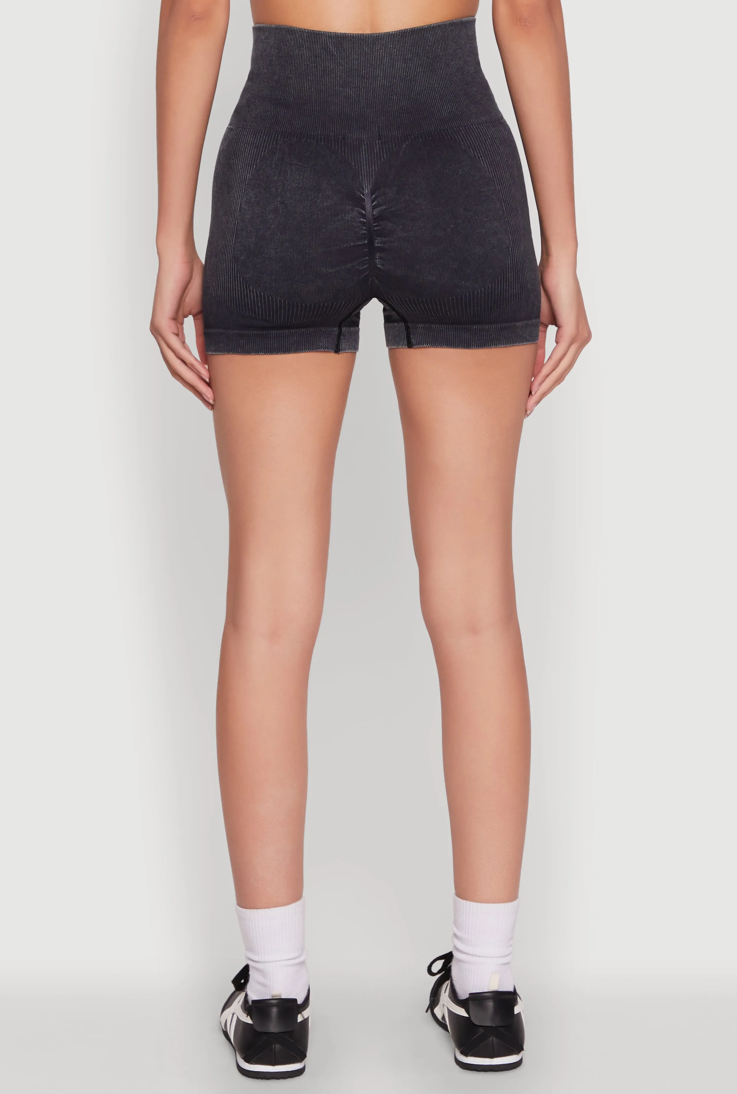 High Waisted Mineral Wash Seamless Bike Shorts sold by Rainbow product image thumbnail 5