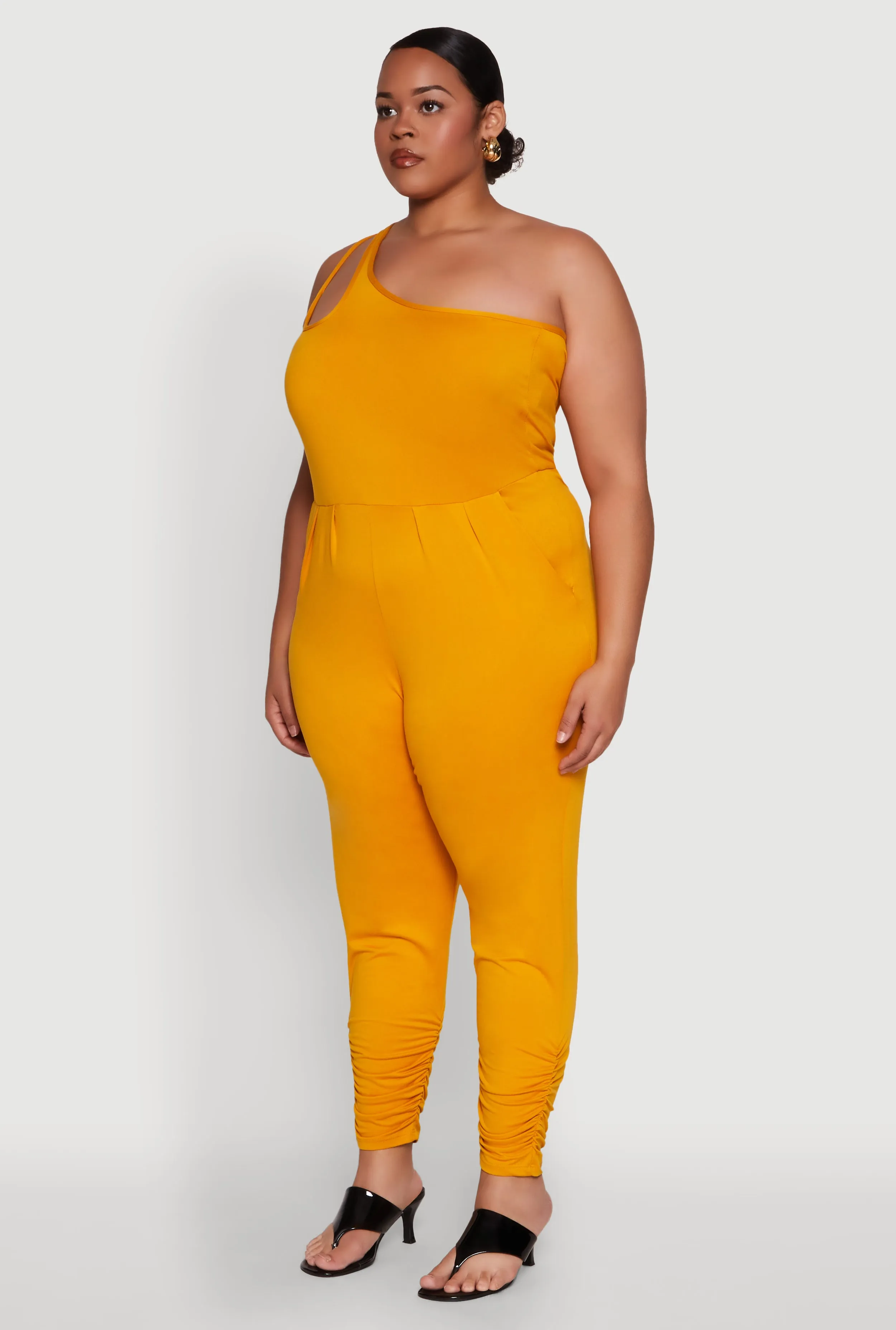 Plus Size Keyhole One Shoulder Jumpsuit sold by Rainbow product image thumbnail 3