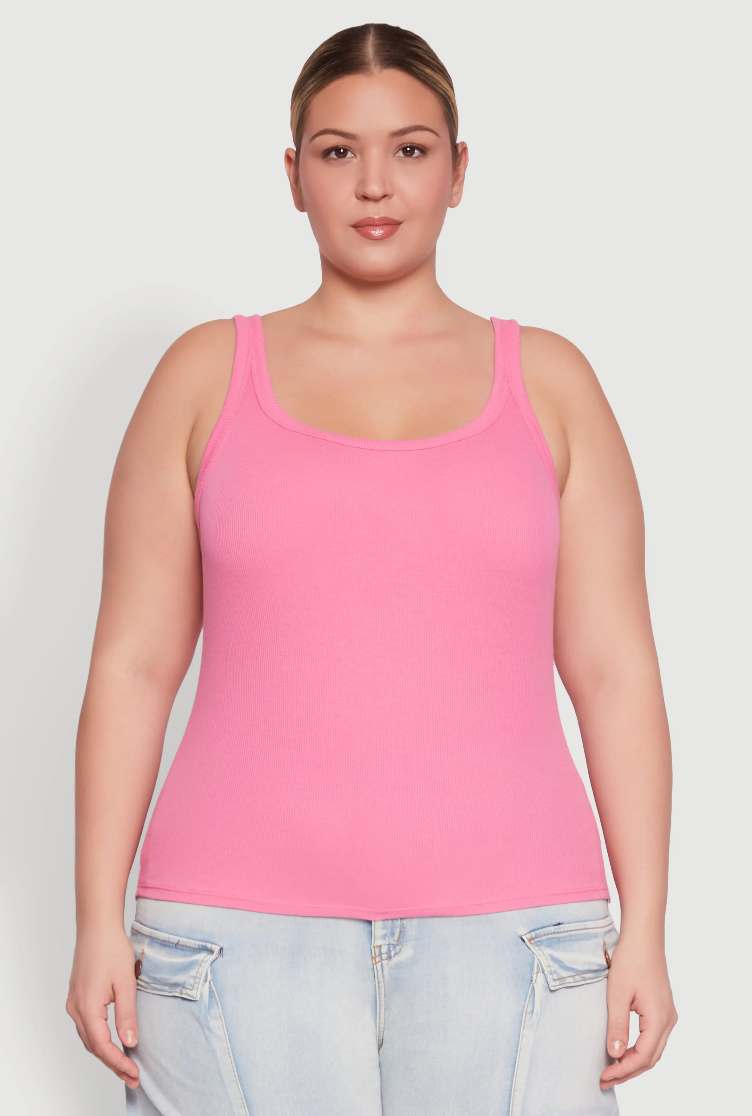 Plus Size Rib Knit Basic Tank Top sold by Rainbow product image thumbnail 2