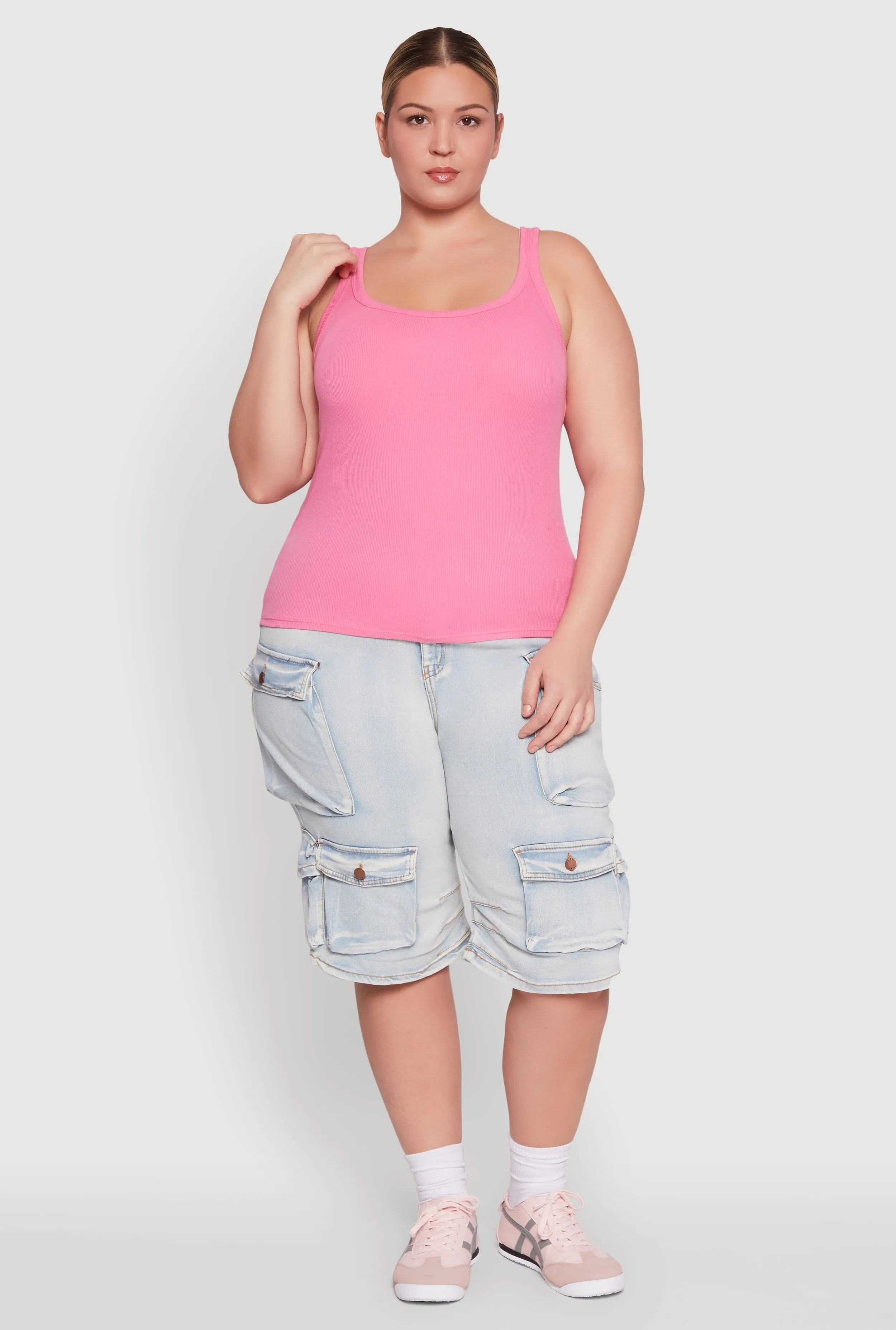Plus Size Rib Knit Basic Tank Top sold by Rainbow product image thumbnail 3