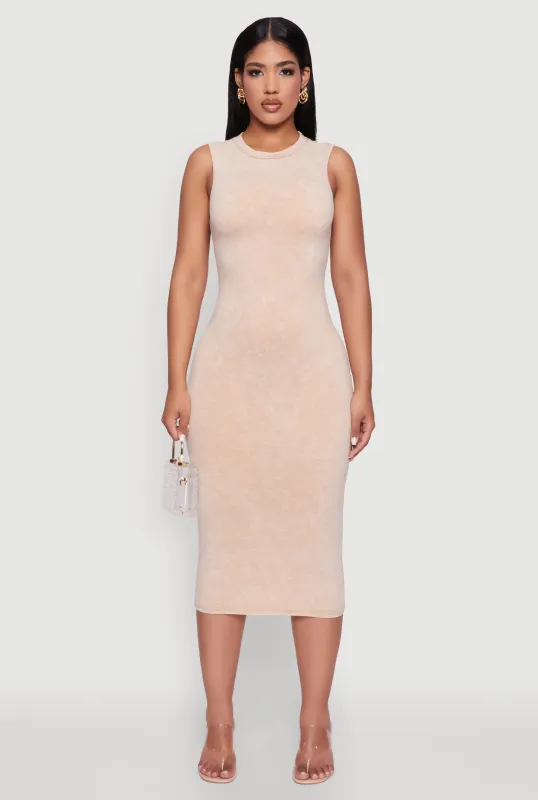 Daisy Mineral Wash Sleeveless Curve Hugging Tank Dress sold by Rainbow