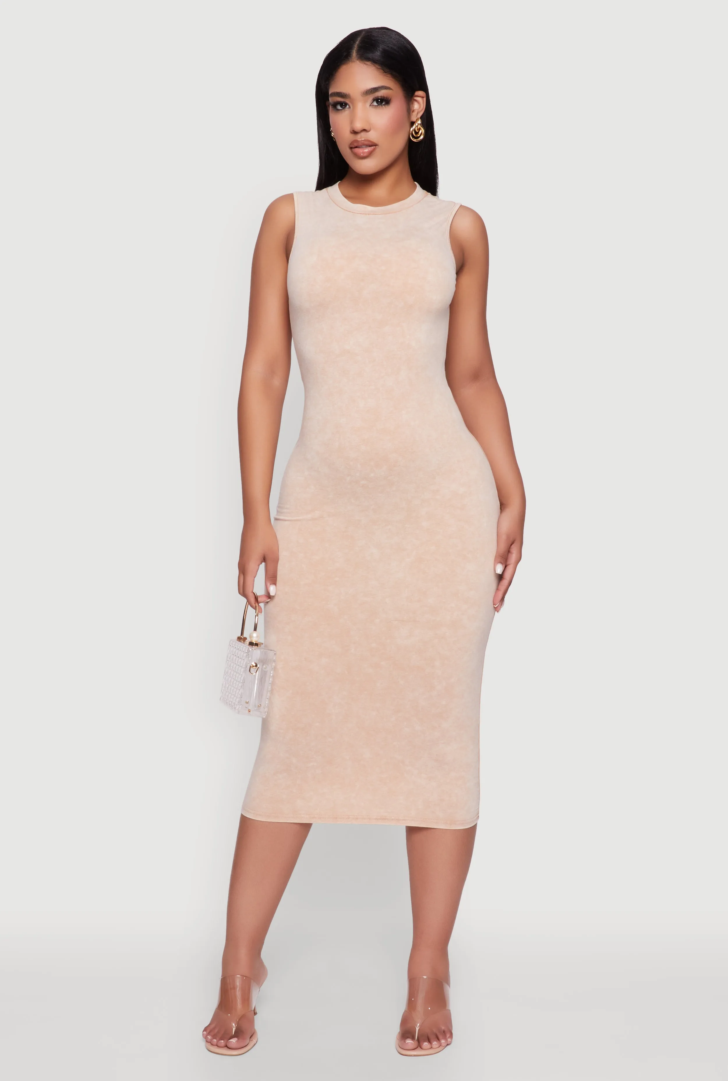 Daisy Mineral Wash Sleeveless Curve Hugging Tank Dress sold by Rainbow product image thumbnail 2