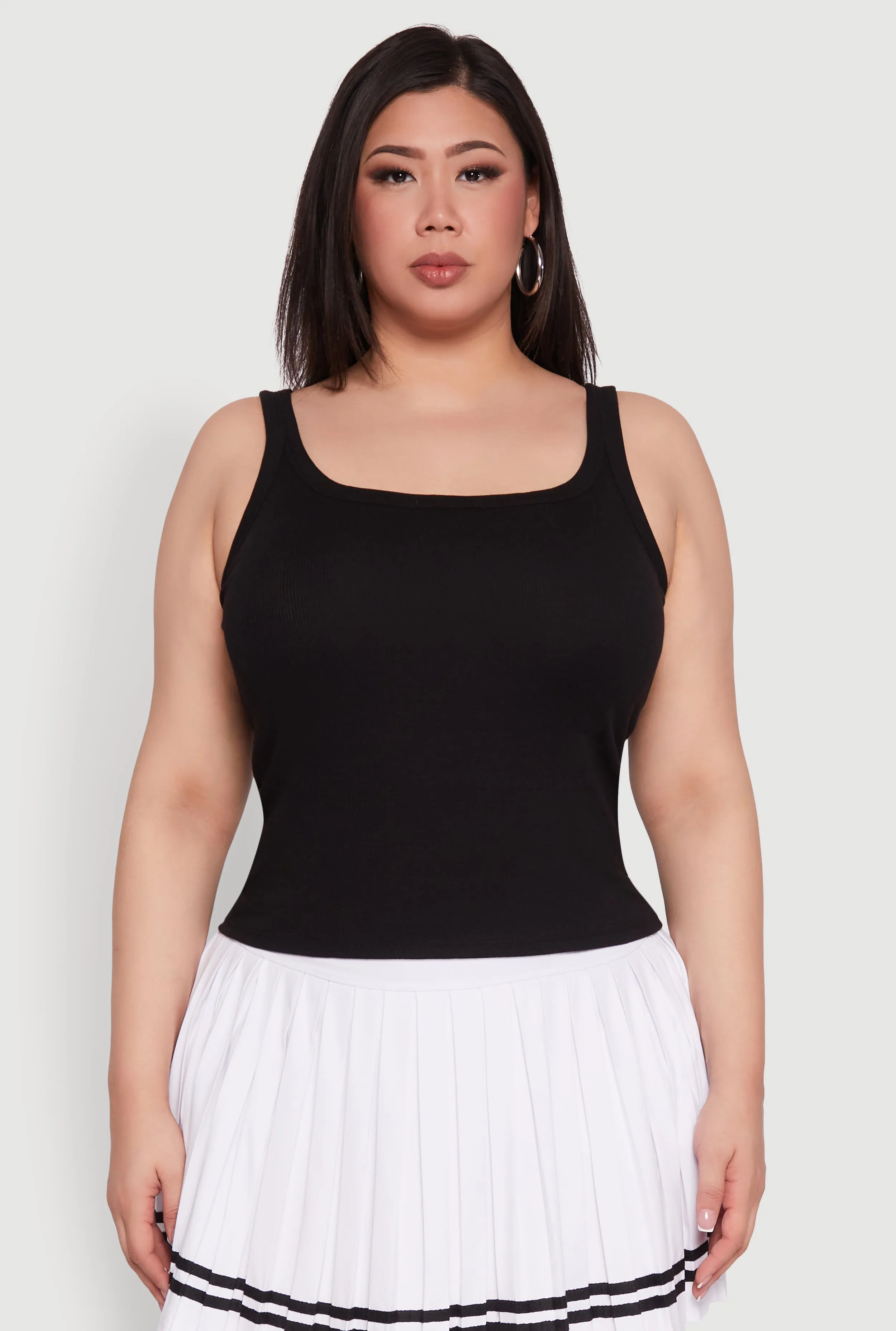 Plus Size Rib Knit Basic Tank Top sold by Rainbow product image thumbnail 2