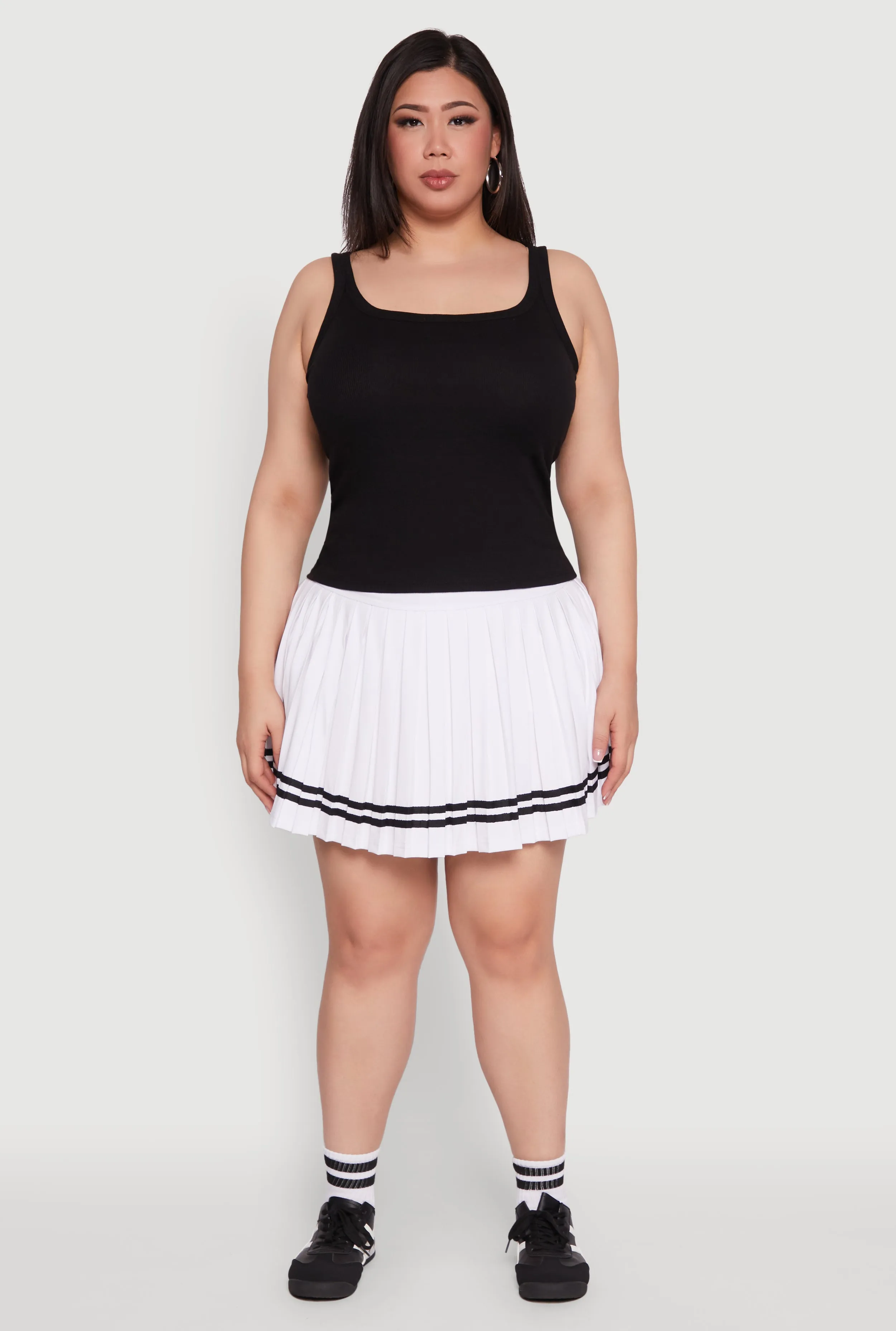 Plus Size Rib Knit Basic Tank Top sold by Rainbow