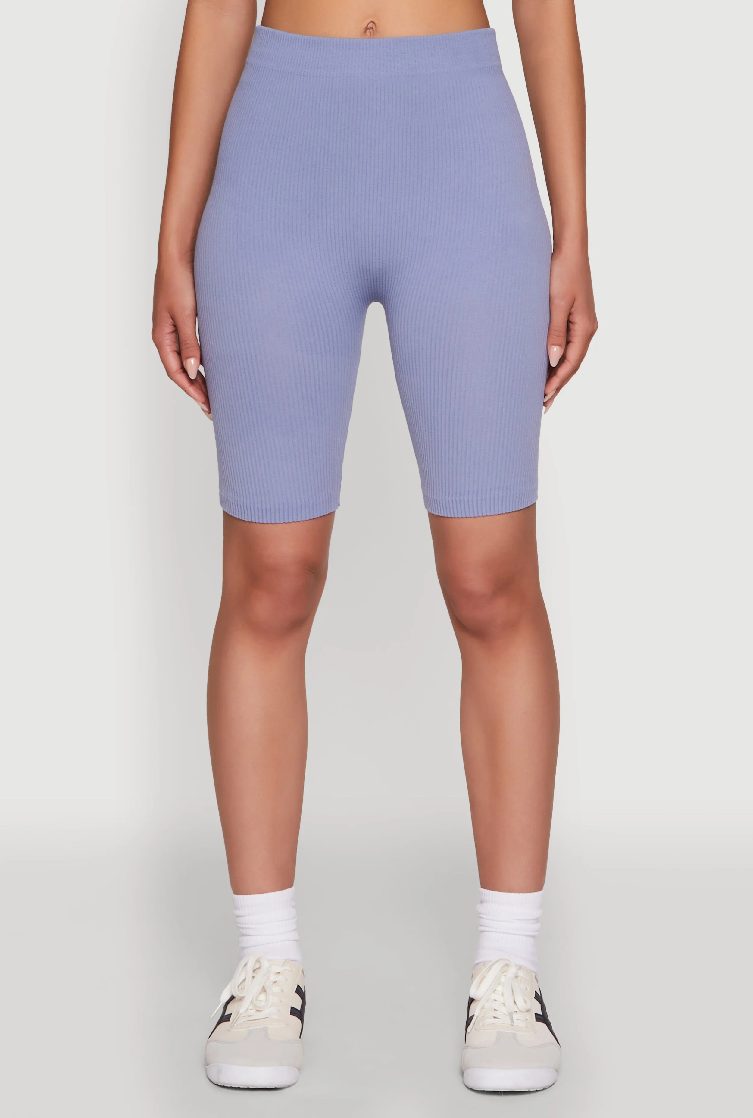 Seamless High Waisted Ribbed Knit Bike Shorts sold by Rainbow product image thumbnail 3