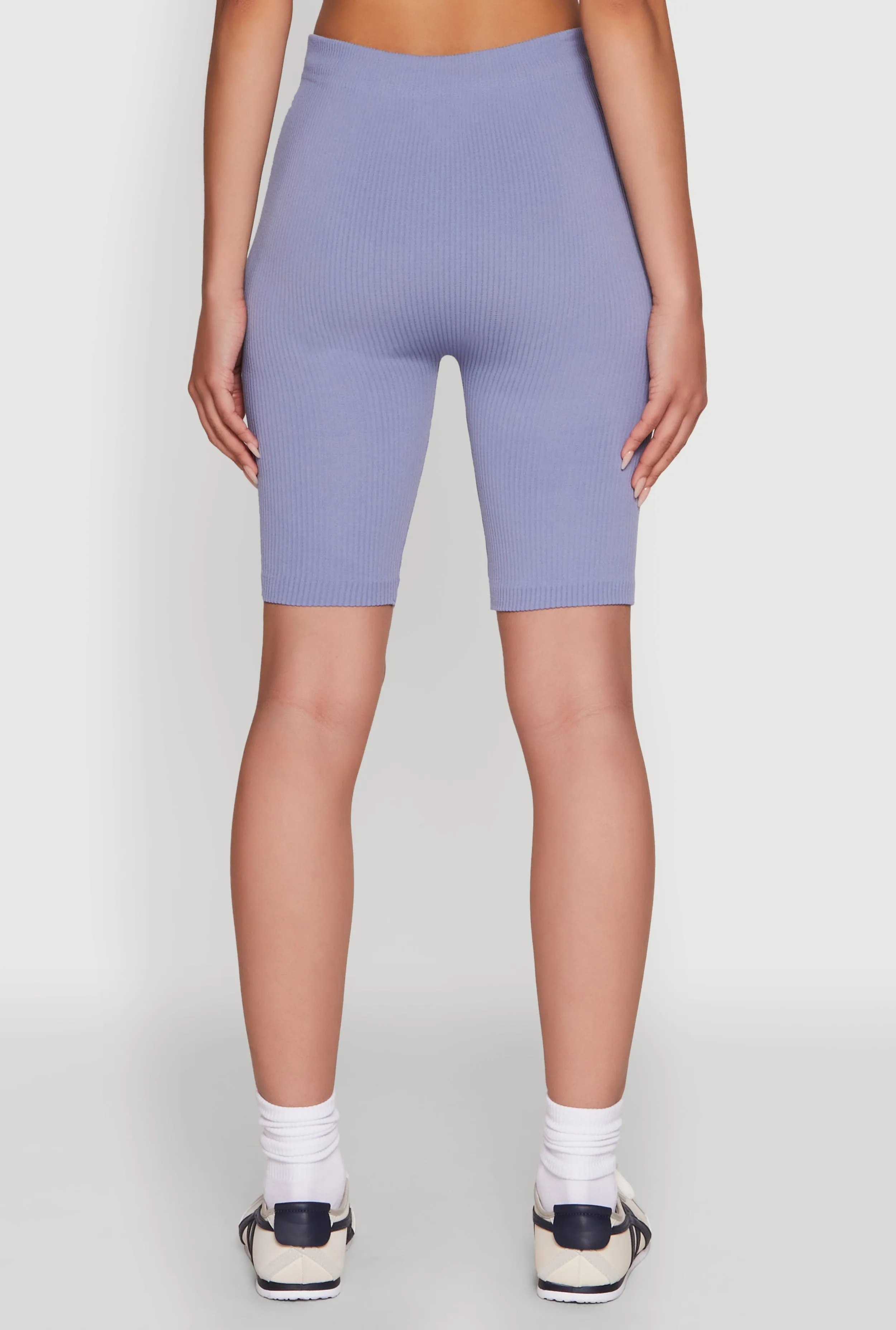 Seamless High Waisted Ribbed Knit Bike Shorts sold by Rainbow product image thumbnail 5