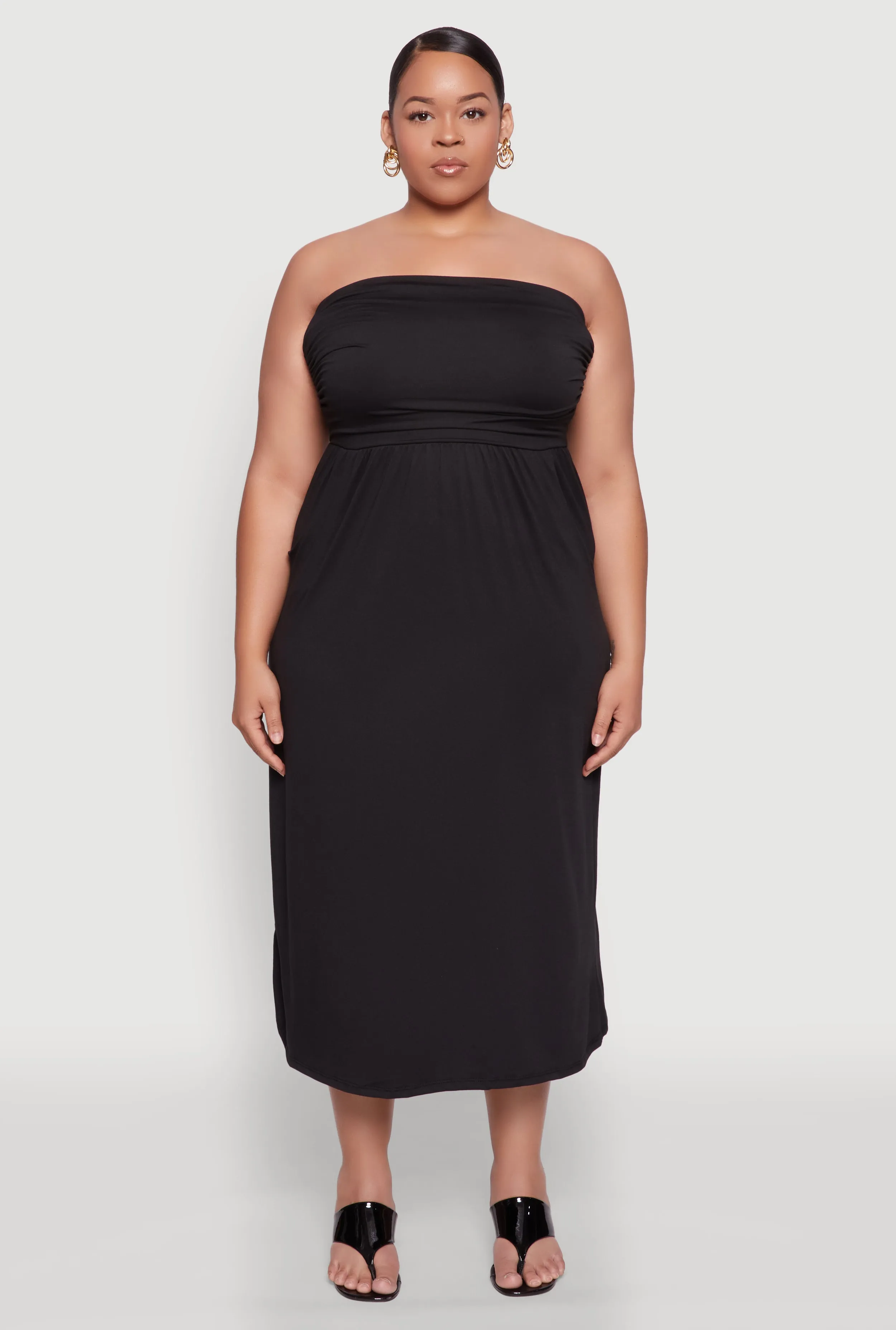 Plus Size Soft Knit Empire Waist Maxi Tube Dress sold by Rainbow