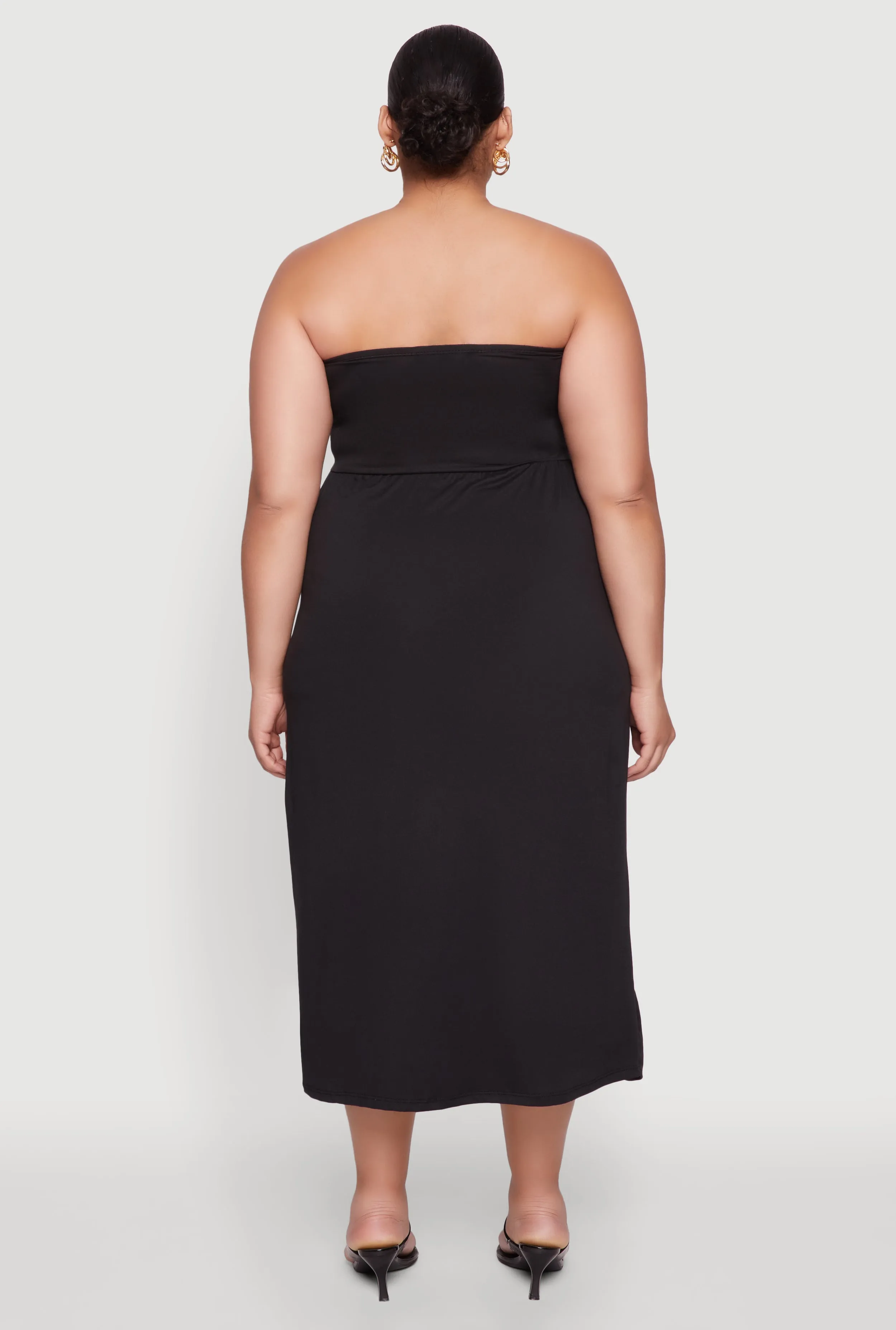 Plus Size Soft Knit Empire Waist Maxi Tube Dress sold by Rainbow product image thumbnail 5