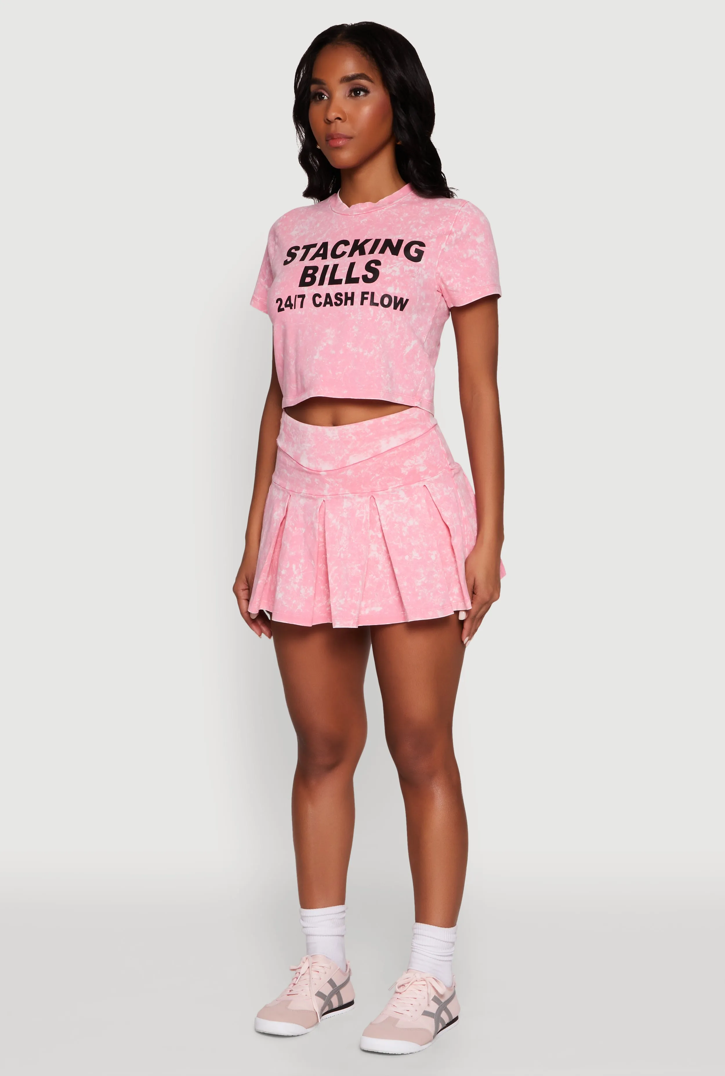 Trendy Mineral Wash Stacking Bills Graphic Crop Top sold by Rainbow product image thumbnail 5