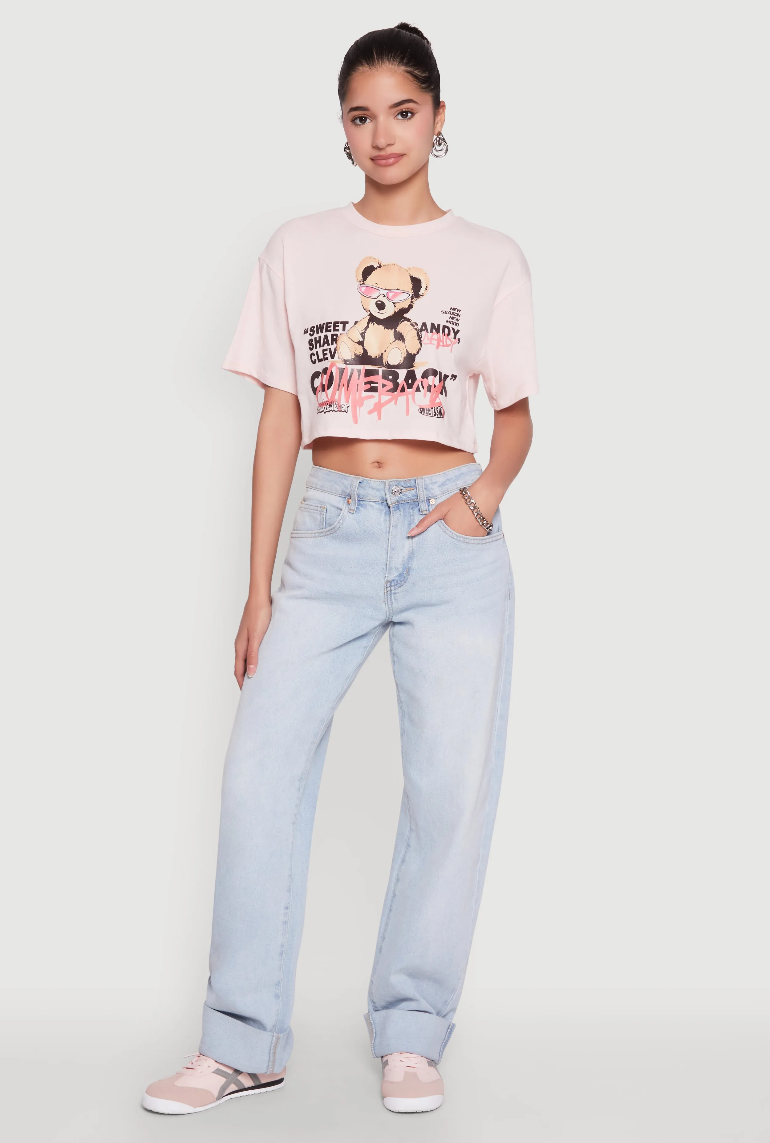 Comeback Bear Graphic Cropped Tee sold by Rainbow product image thumbnail 3