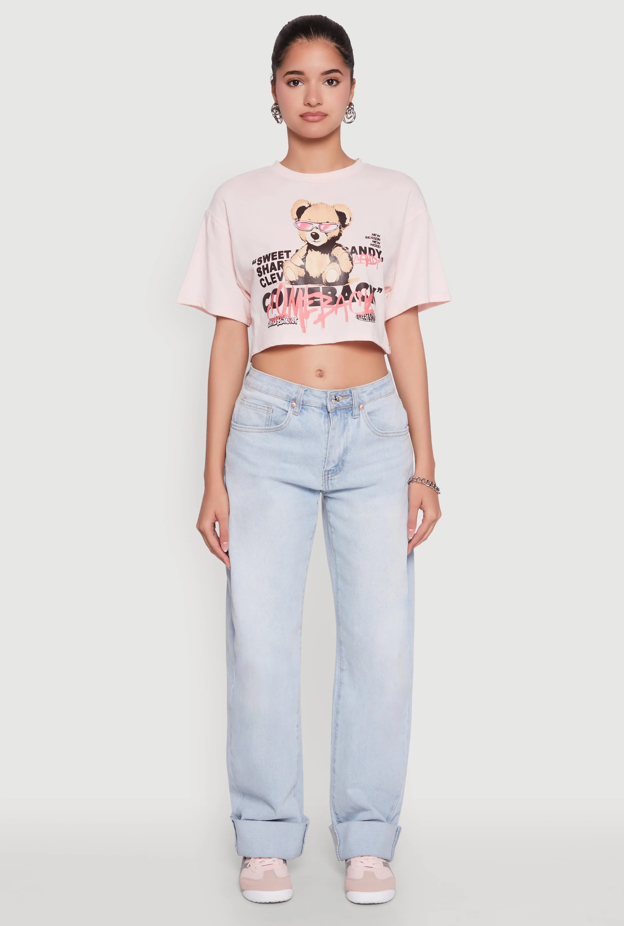 Comeback Bear Graphic Cropped Tee sold by Rainbow