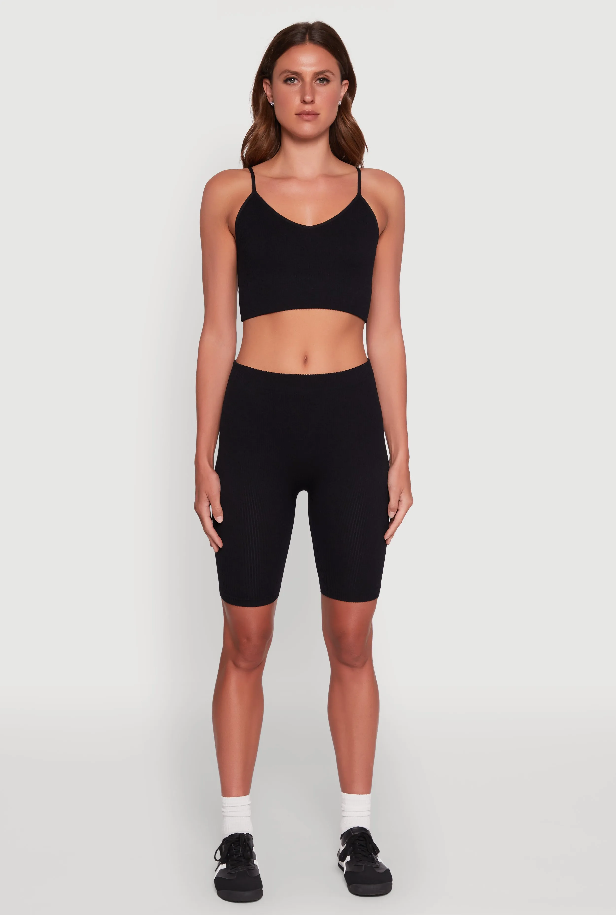 Seamless High Waisted Ribbed Knit Bike Shorts sold by Rainbow product image thumbnail 2