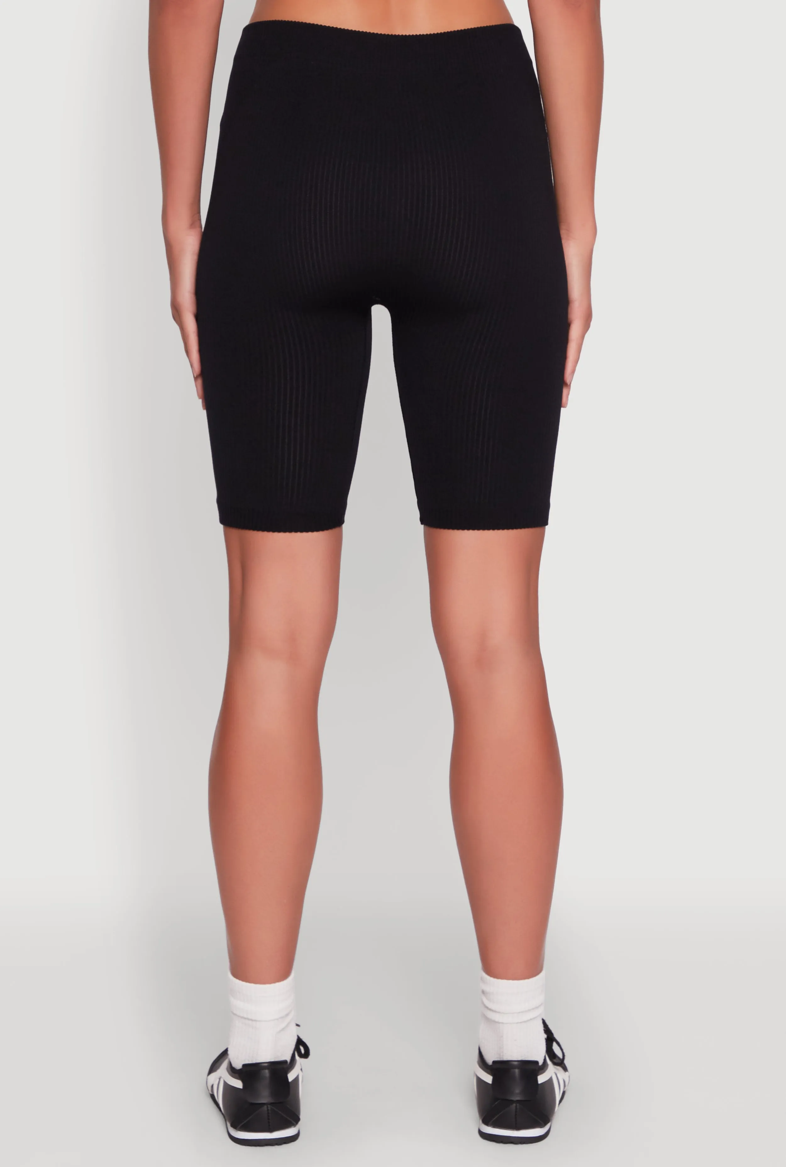 Seamless High Waisted Ribbed Knit Bike Shorts sold by Rainbow product image thumbnail 5