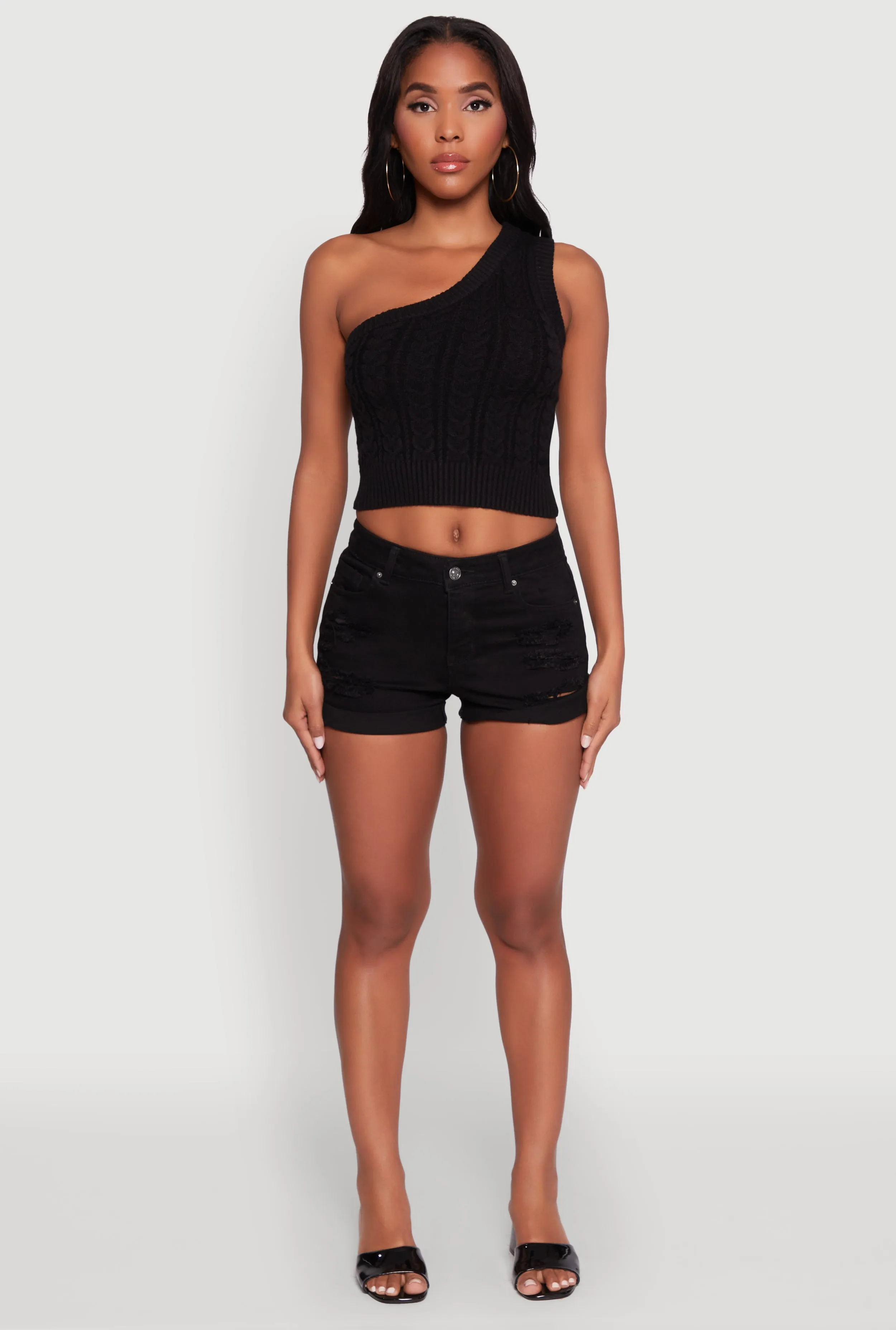 Haute Monde Stylish One Shoulder Crop Top sold by Rainbow product image thumbnail 3