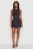 Trendy Acid Wash Bubble Hem Skater Dress with Open Back sold by Rainbow