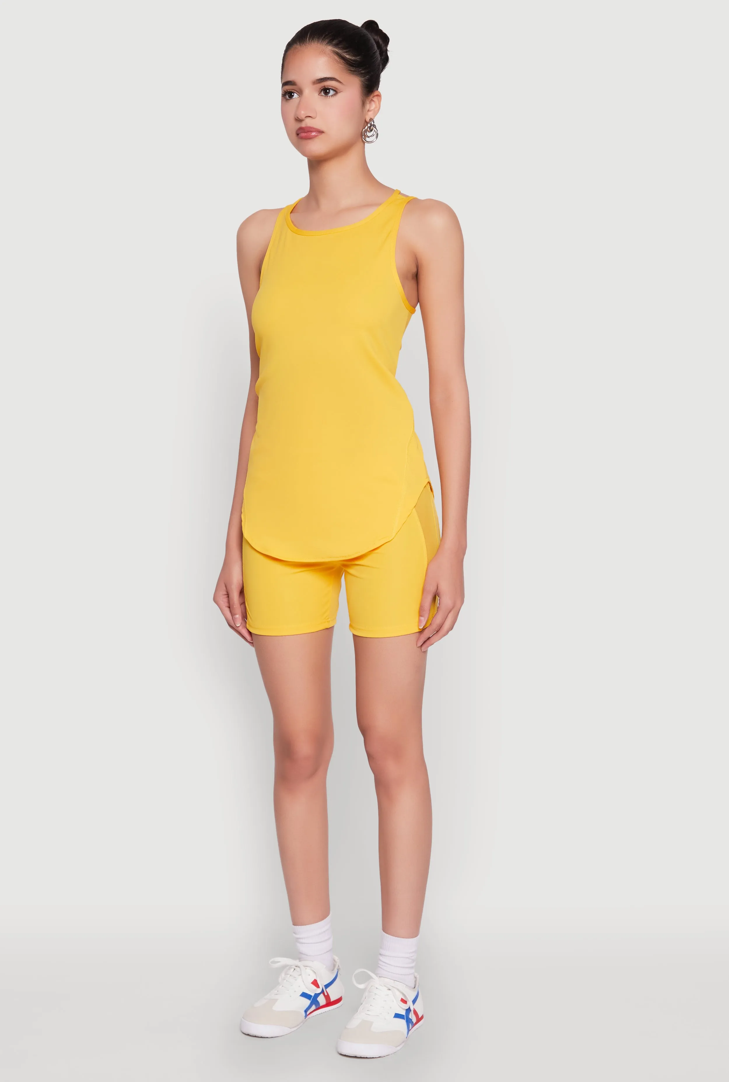 Stylish Mesh Detail High Neck Sleeveless Tank Top sold by Rainbow product image thumbnail 5