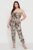 Plus Size Chic Camouflage Stacked Leg Jumpsuit sold by Rainbow