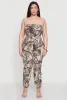 Plus Size Chic Camouflage Stacked Leg Jumpsuit sold by Rainbow