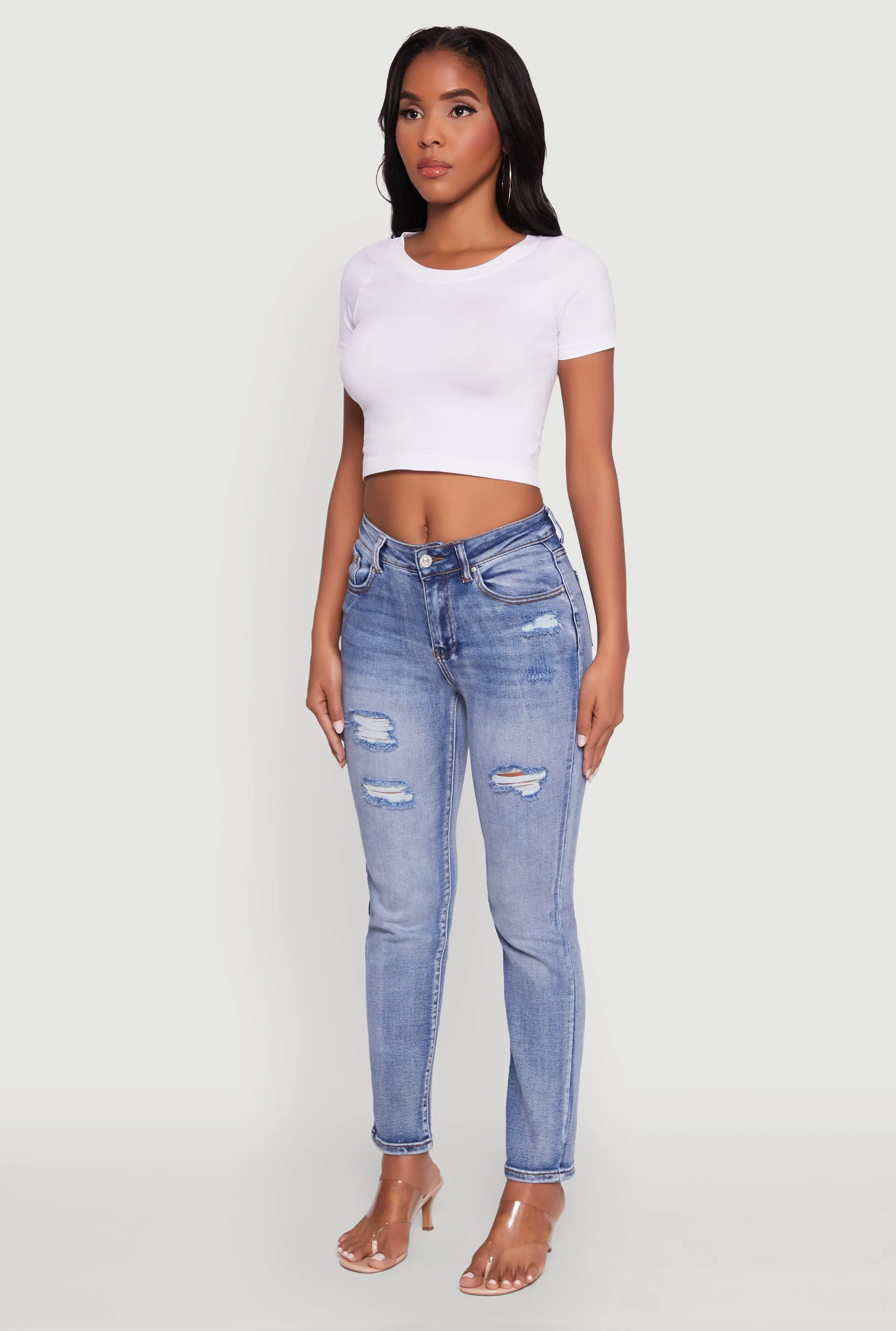 WAX Distressed Straight Leg Jeans sold by Rainbow product image thumbnail 3