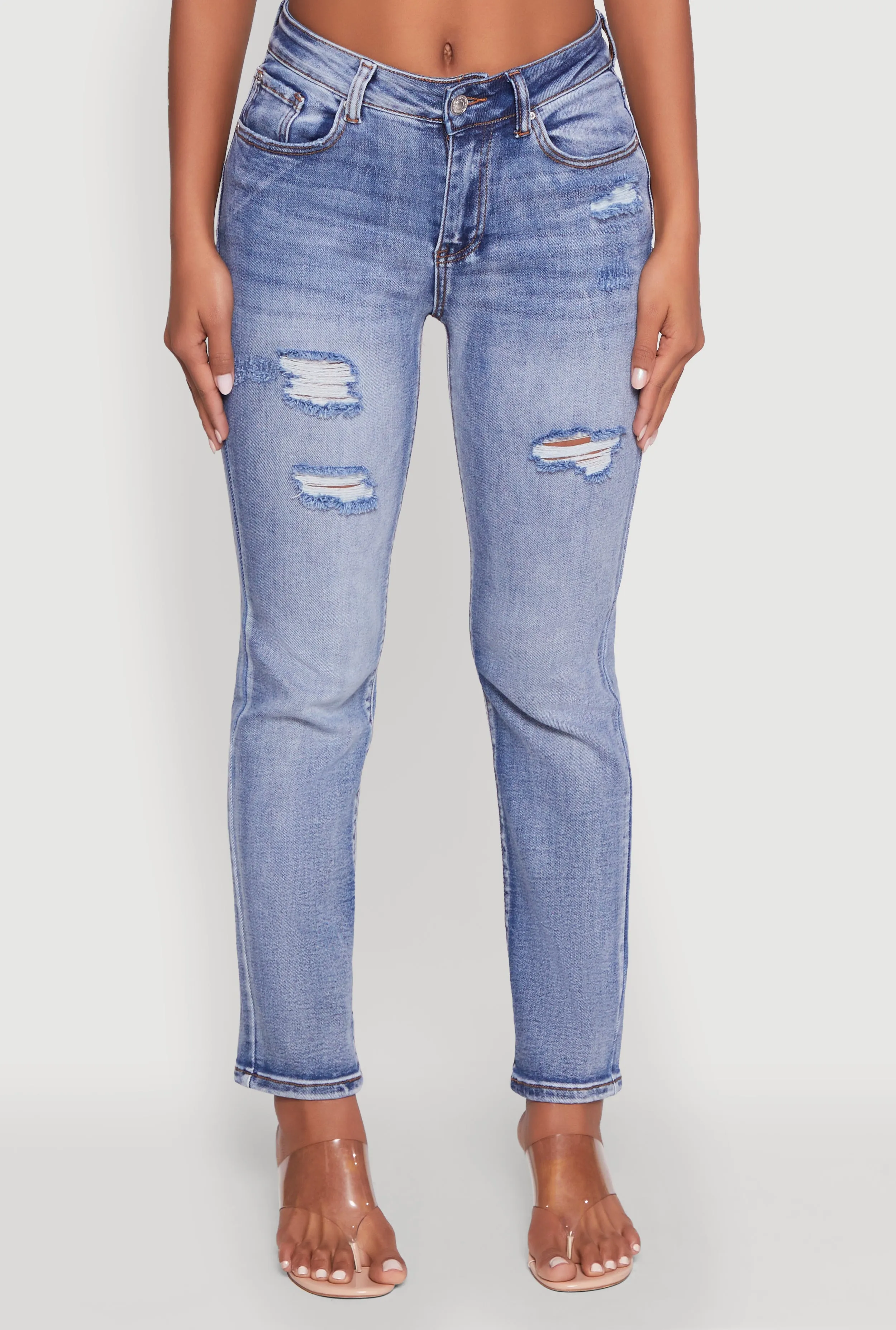 WAX Distressed Straight Leg Jeans sold by Rainbow product image thumbnail 5