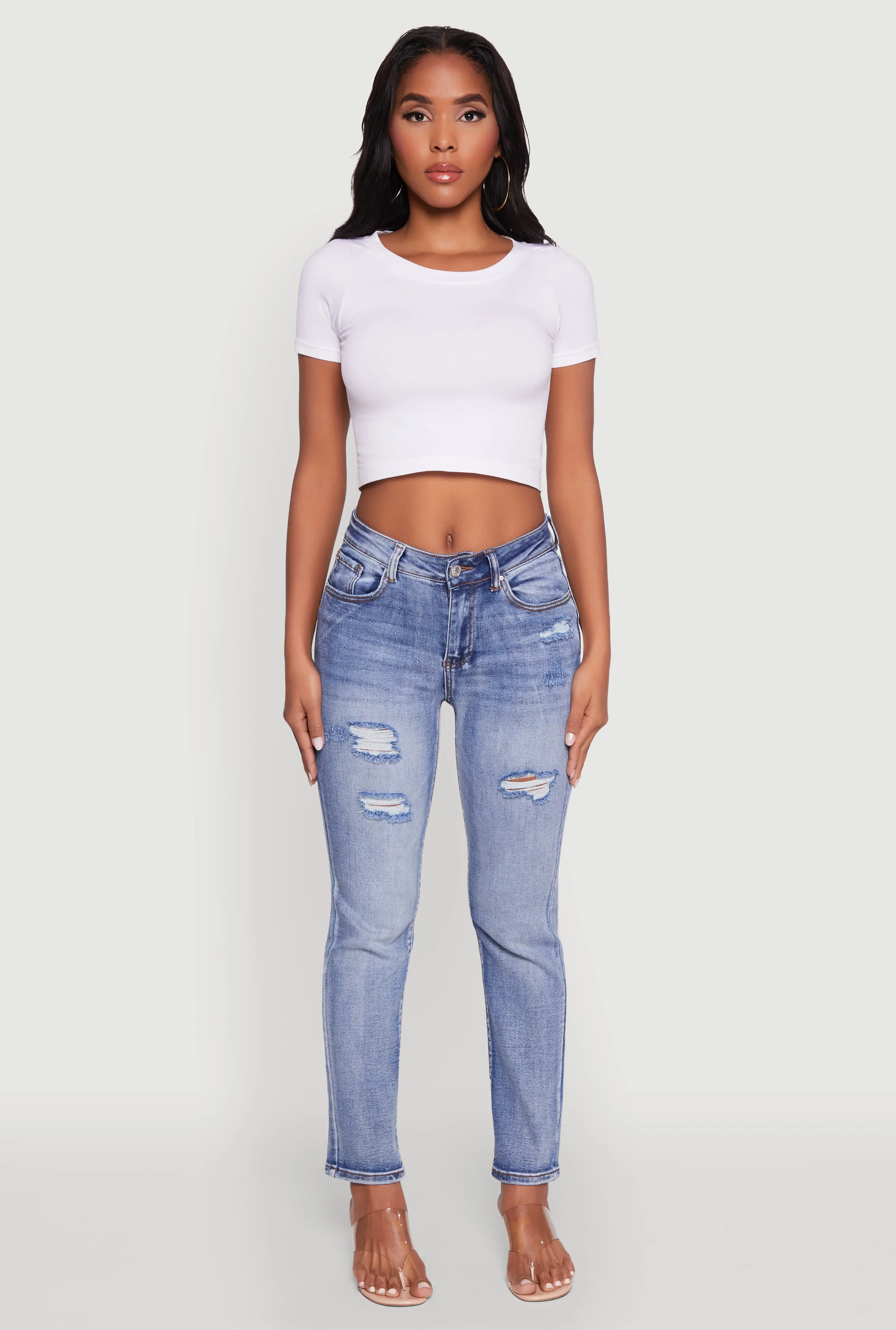 WAX Distressed Straight Leg Jeans sold by Rainbow product image thumbnail 2