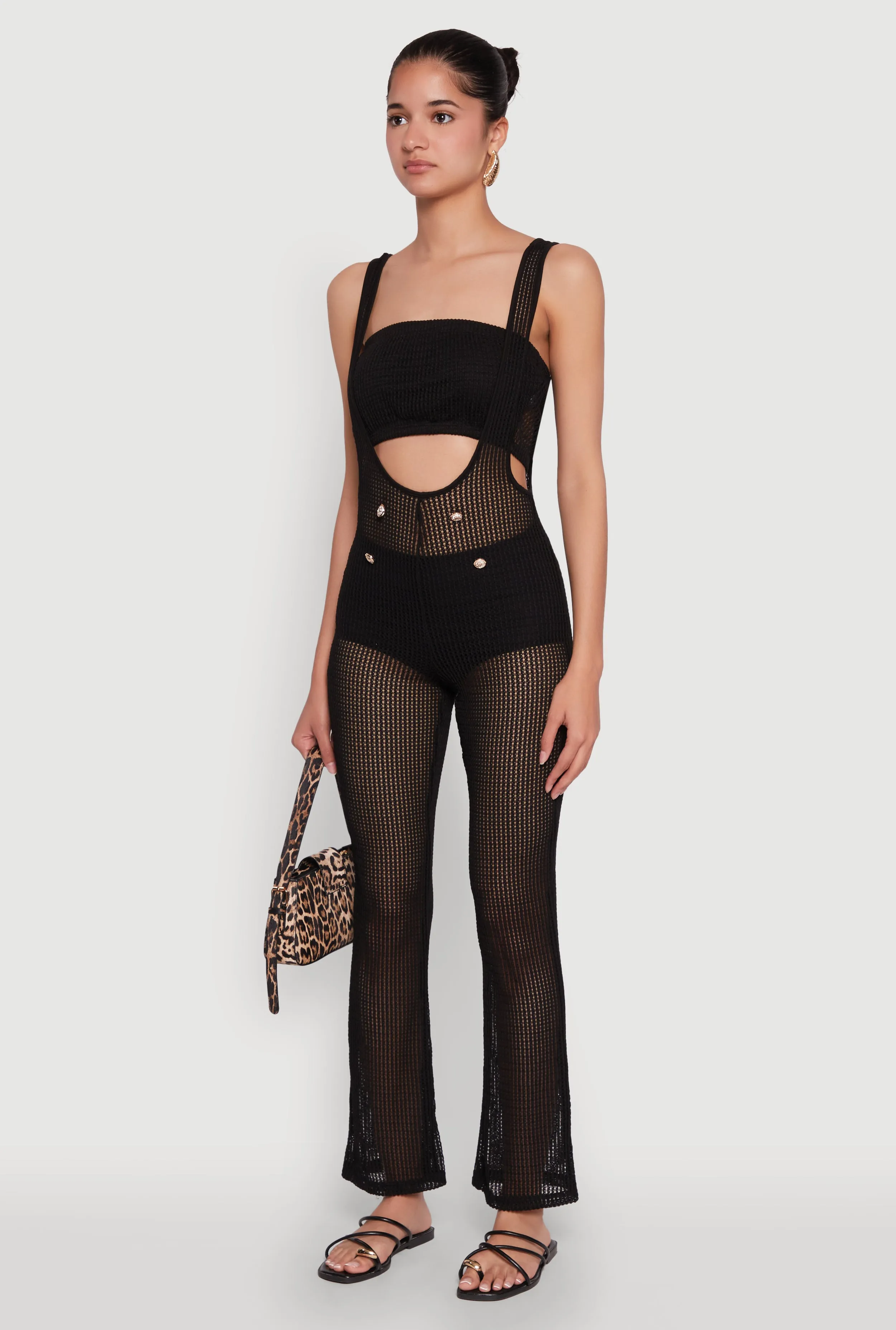 Stylish Knitted Suspender Flared Pants sold by Rainbow product image thumbnail 3