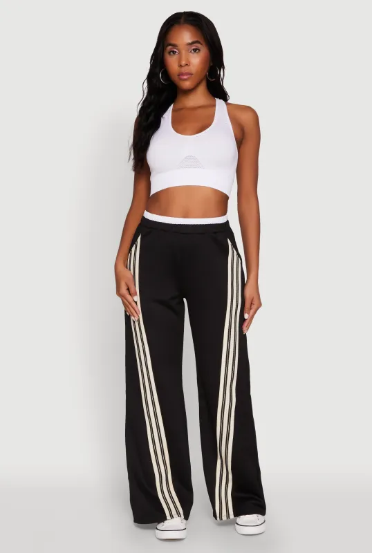 Stylish High Waisted Contrast Trim Scuba Active Pants sold by Rainbow
