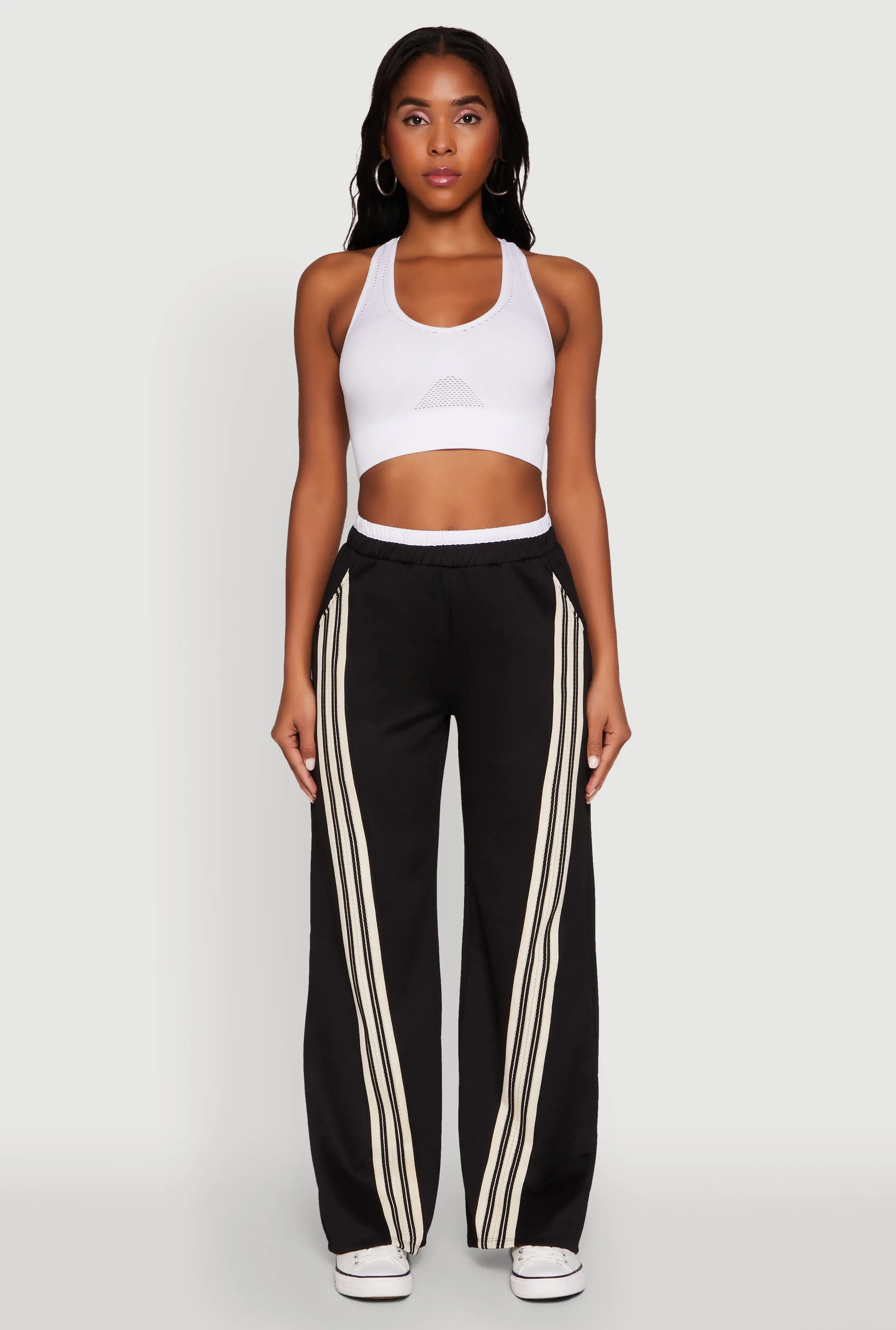 Stylish High Waisted Contrast Trim Scuba Active Pants sold by Rainbow product image thumbnail 2