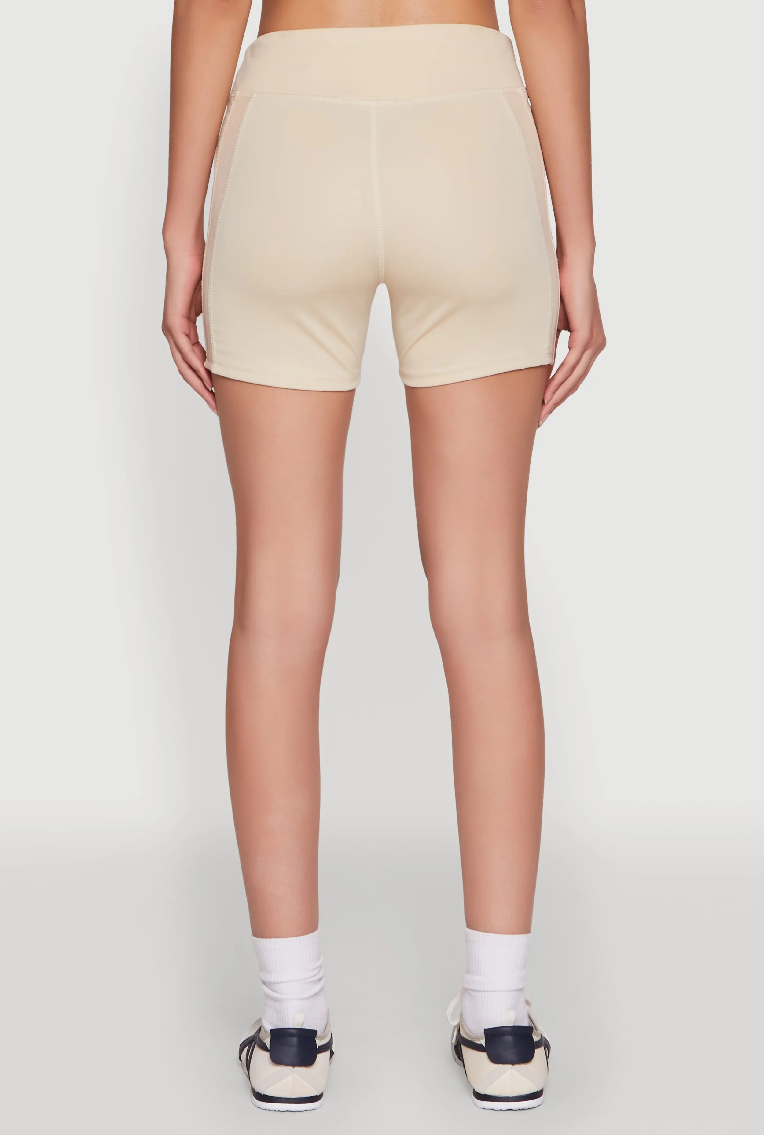 Stylish Mesh Detail High Waisted Bike Shorts sold by Rainbow product image thumbnail 5