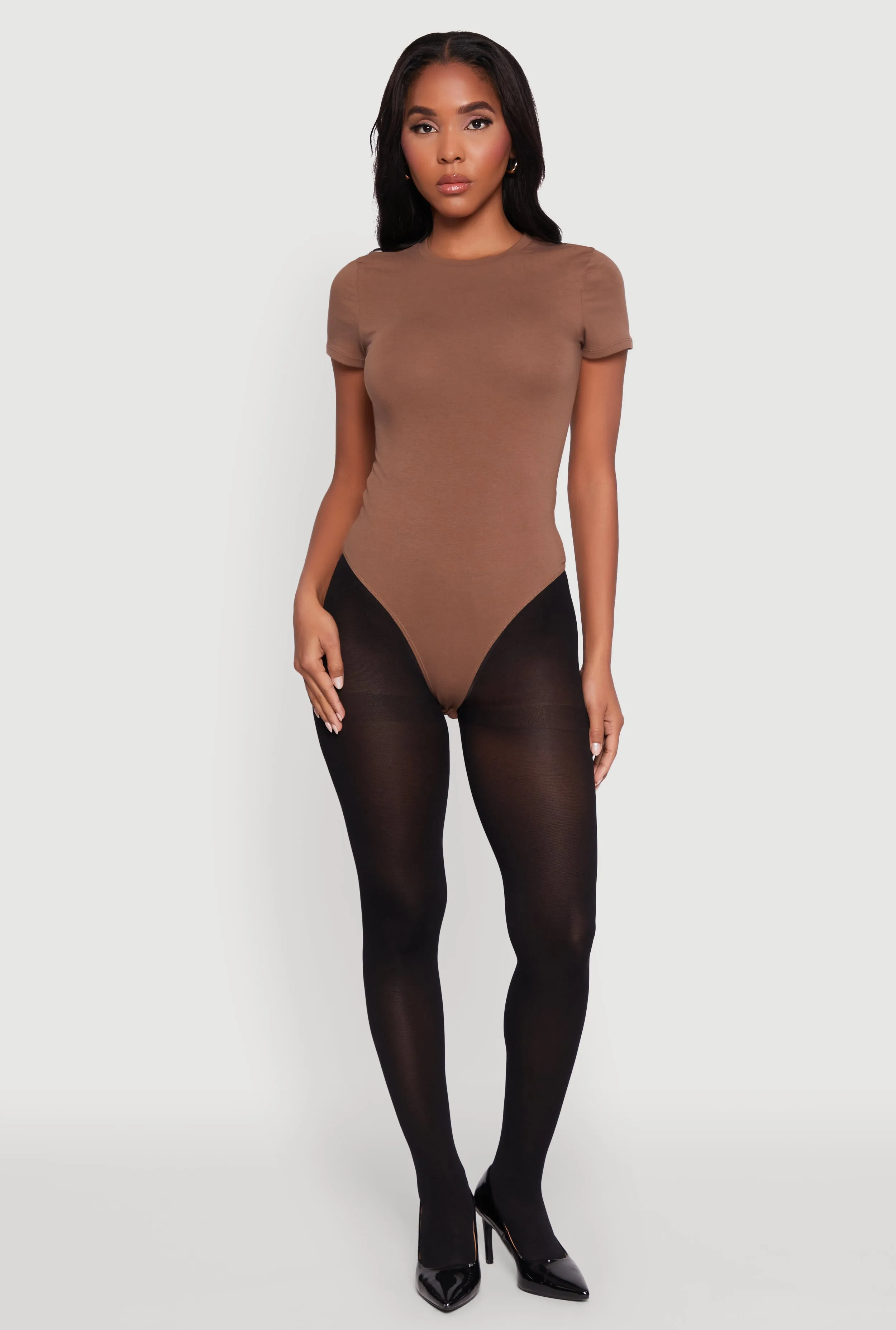 Crew Neck Short Sleeve Bodysuit sold by Rainbow