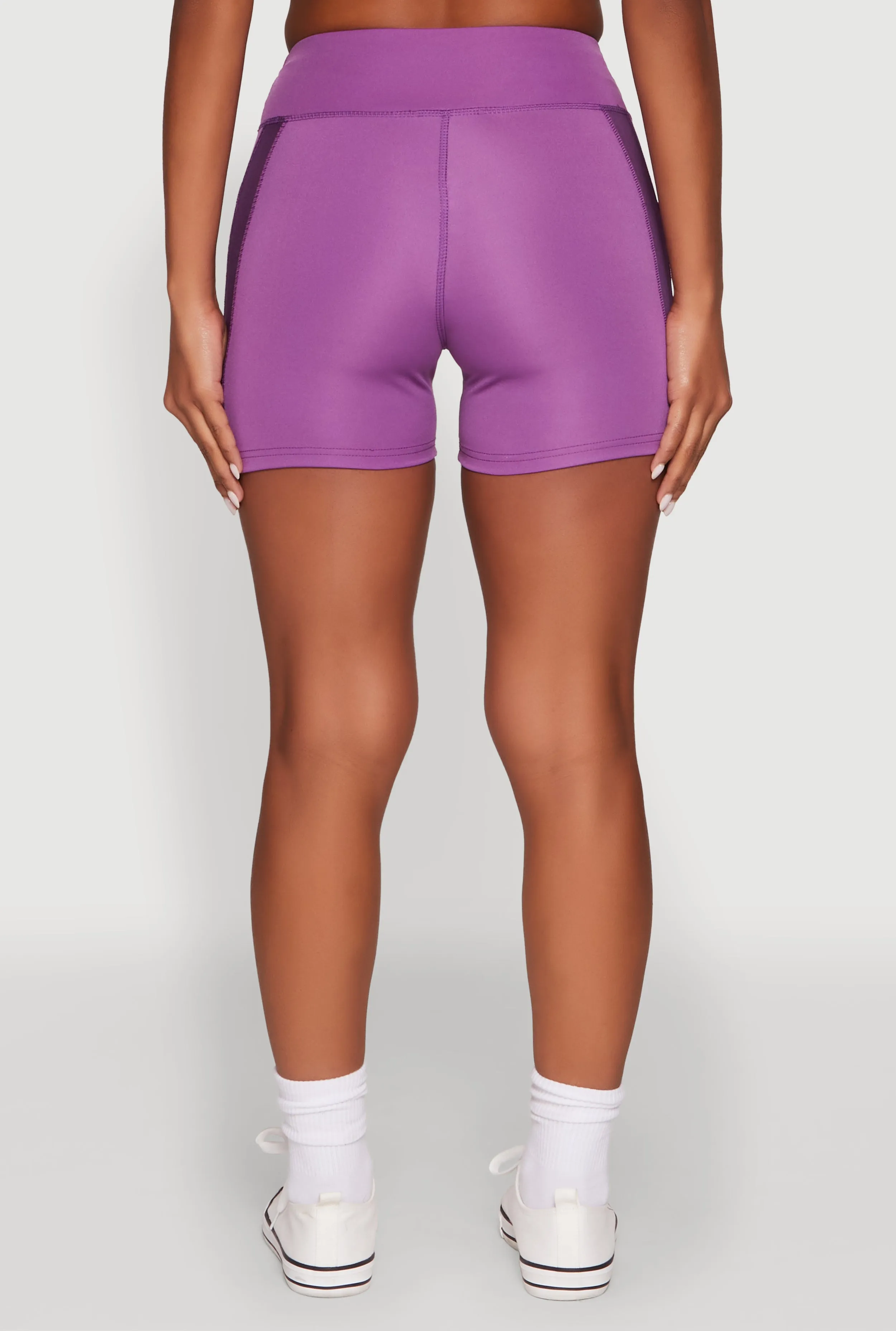 Stylish Mesh Detail High Waisted Bike Shorts sold by Rainbow product image thumbnail 5