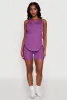 Stylish Mesh Detail High Waisted Bike Shorts sold by Rainbow