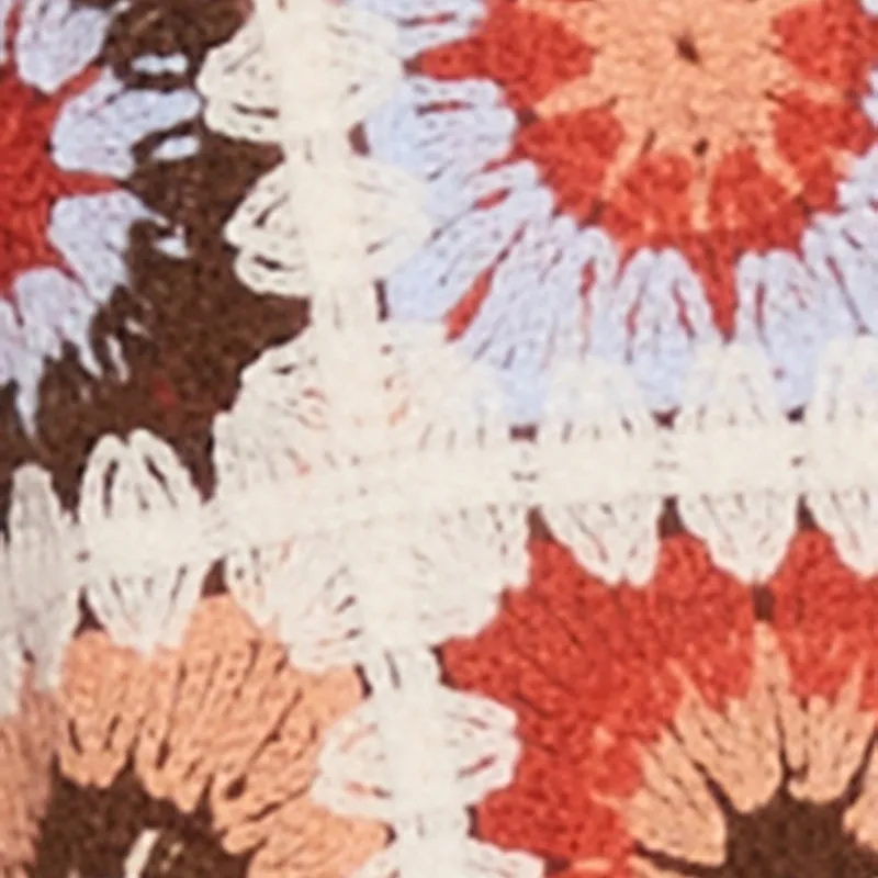 Boho Crochet Shirt with Cropped Hem and Classic Fit sold by Rainbow product image thumbnail 4