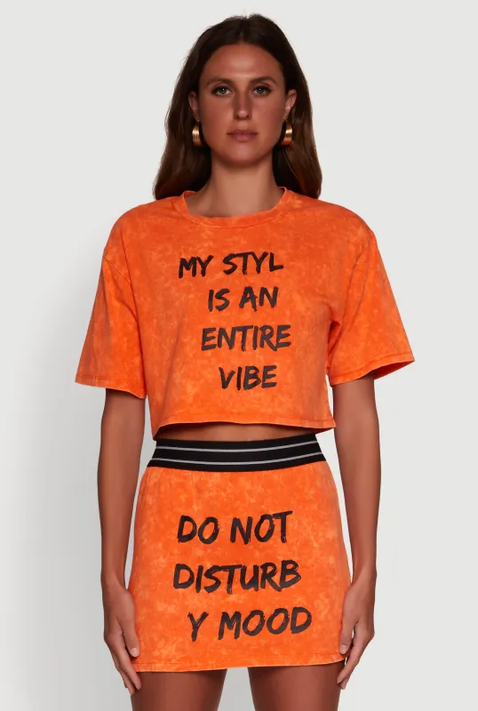 Trendy Mineral Wash Entire Vibe Graphic Oversized Tee sold by Rainbow
