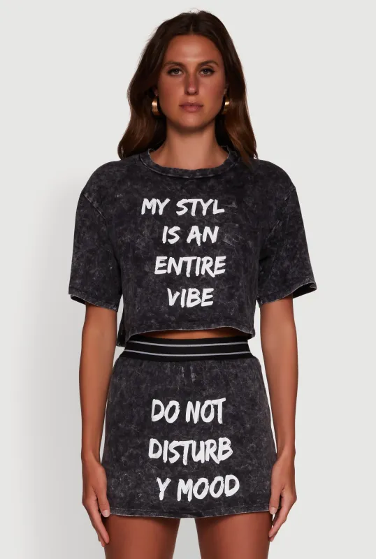 Trendy Mineral Wash Entire Vibe Graphic Oversized Tee sold by Rainbow