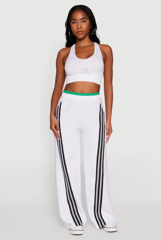 Stylish High Waisted Contrast Trim Scuba Active Pants sold by Rainbow